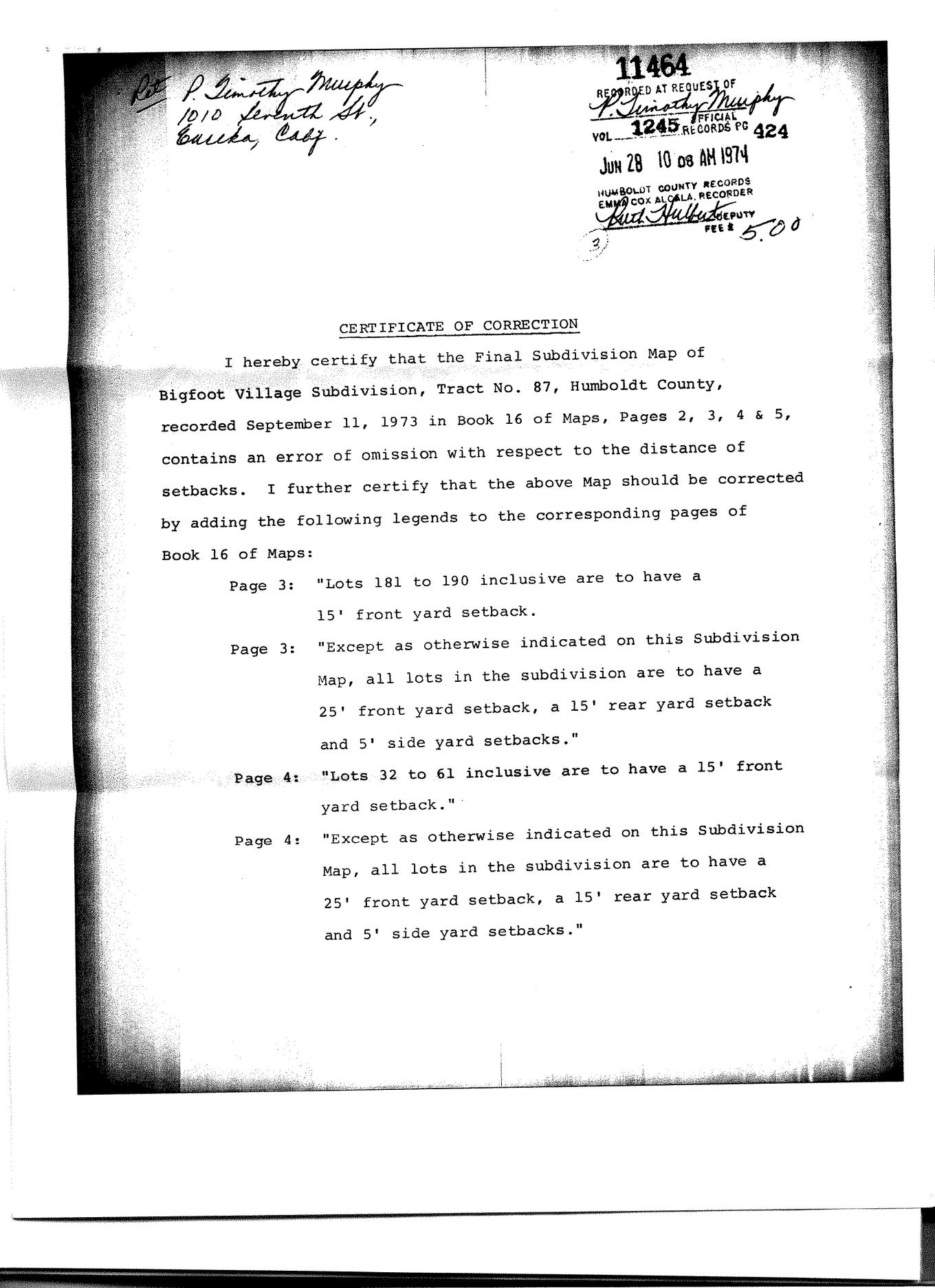 Book 16 Page 6 of Map Type RM