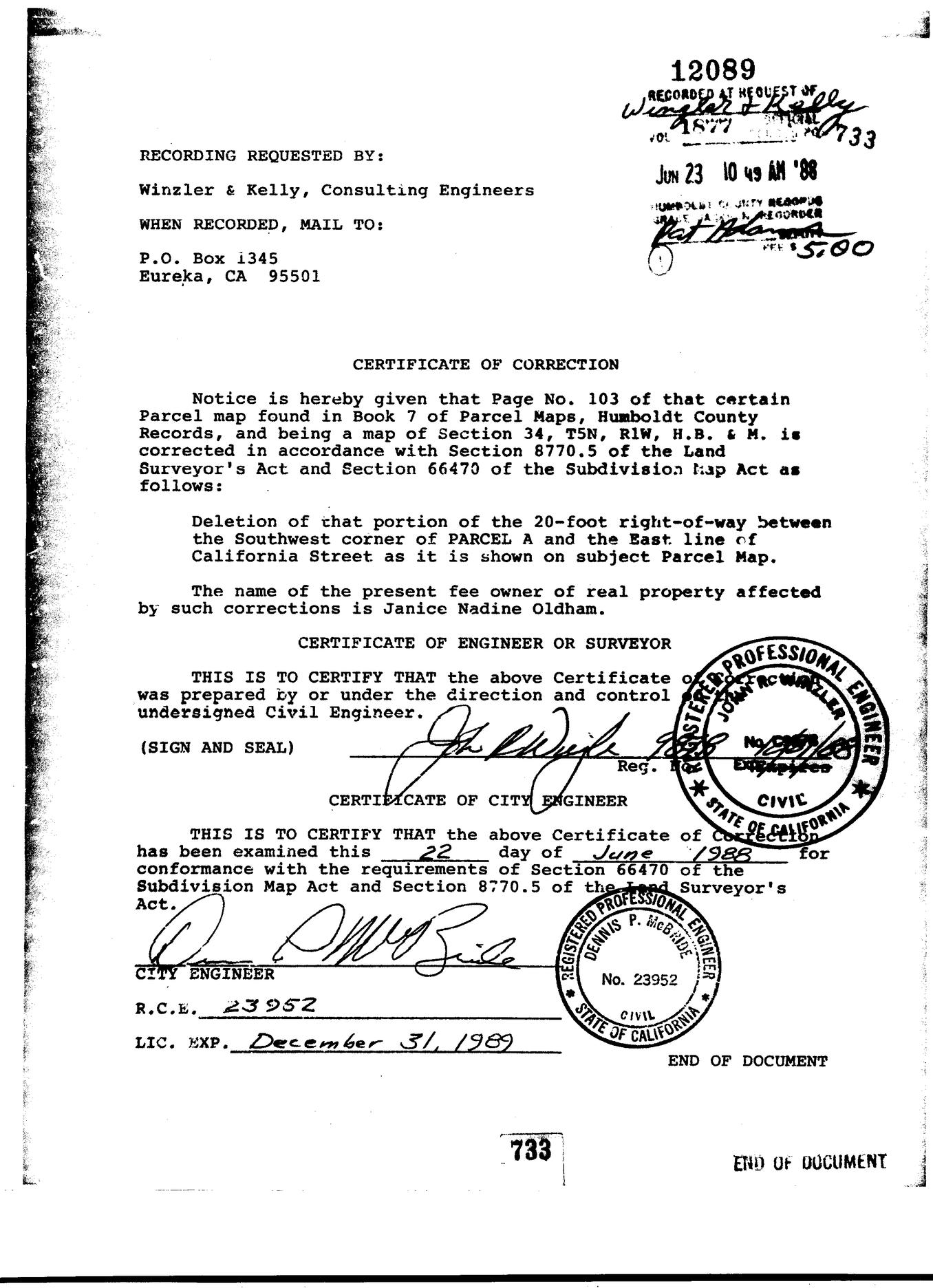 Book 7 Page 104 of Map Type PM