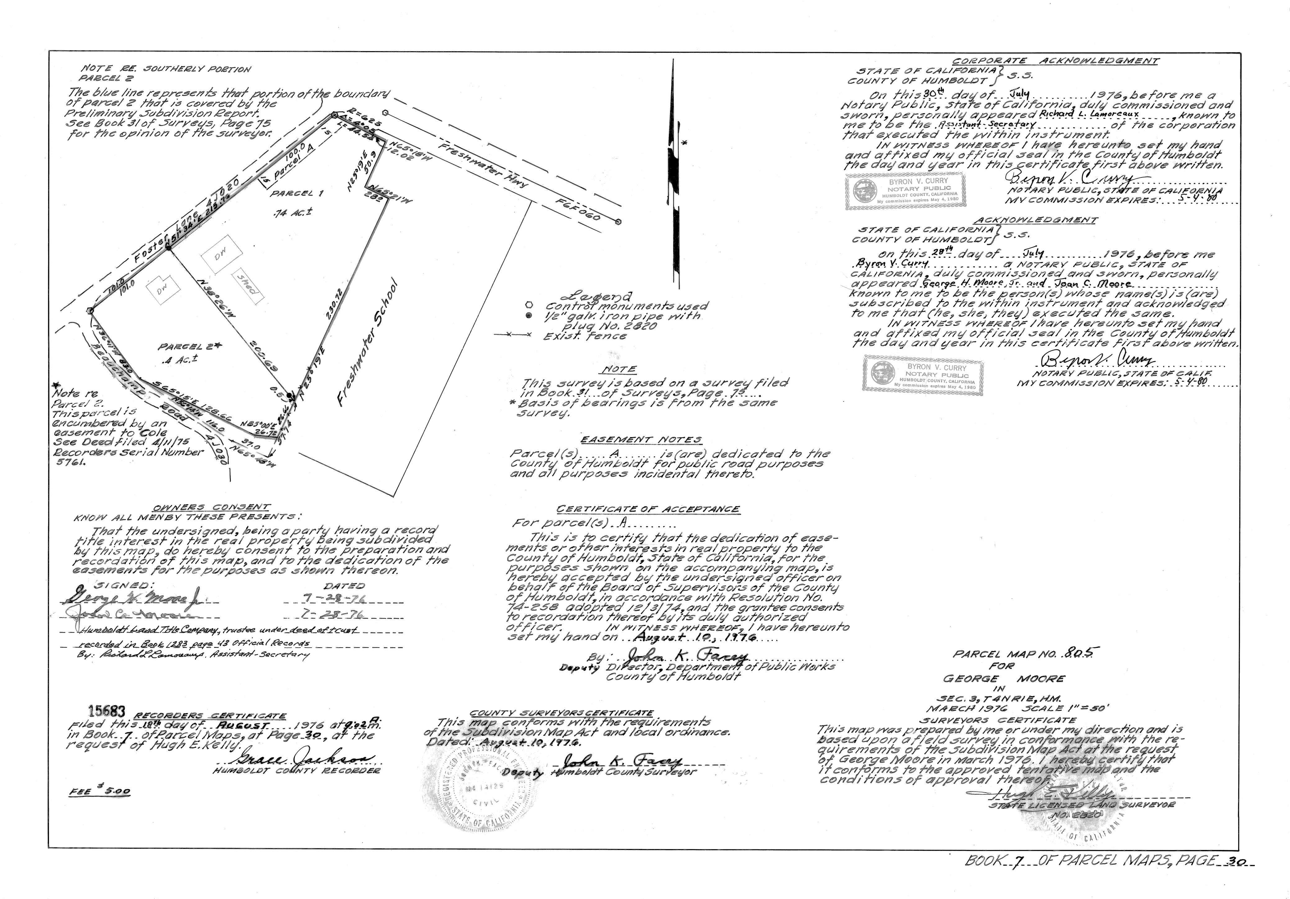 Book 7 Page 30 of Map Type PM