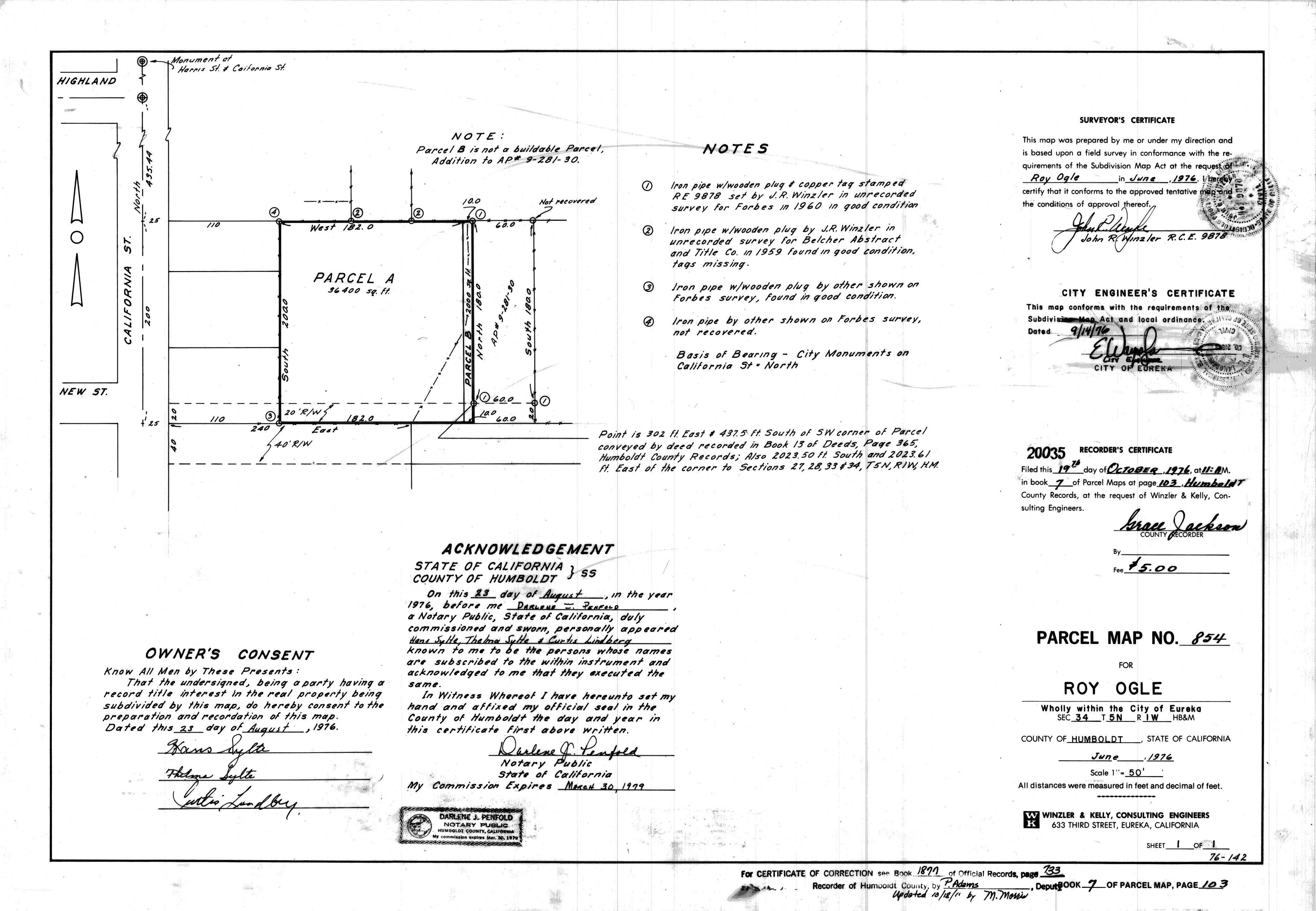 Book 7 Page 103 of Map Type PM