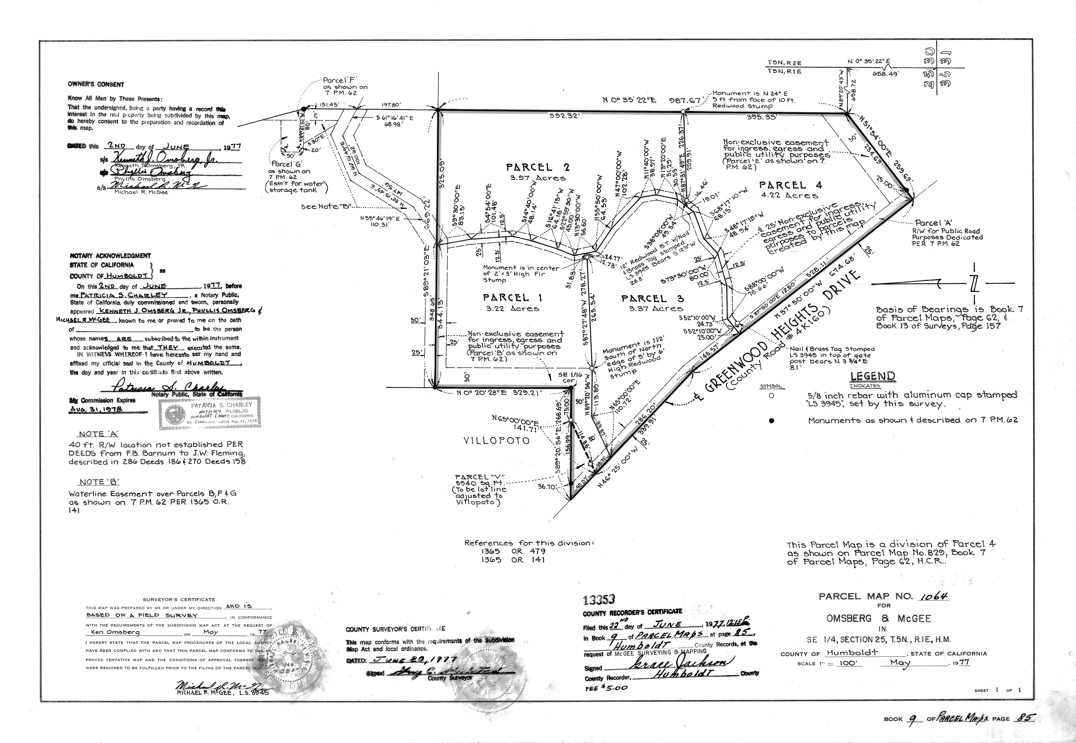 Book 9 Page 85 of Map Type PM