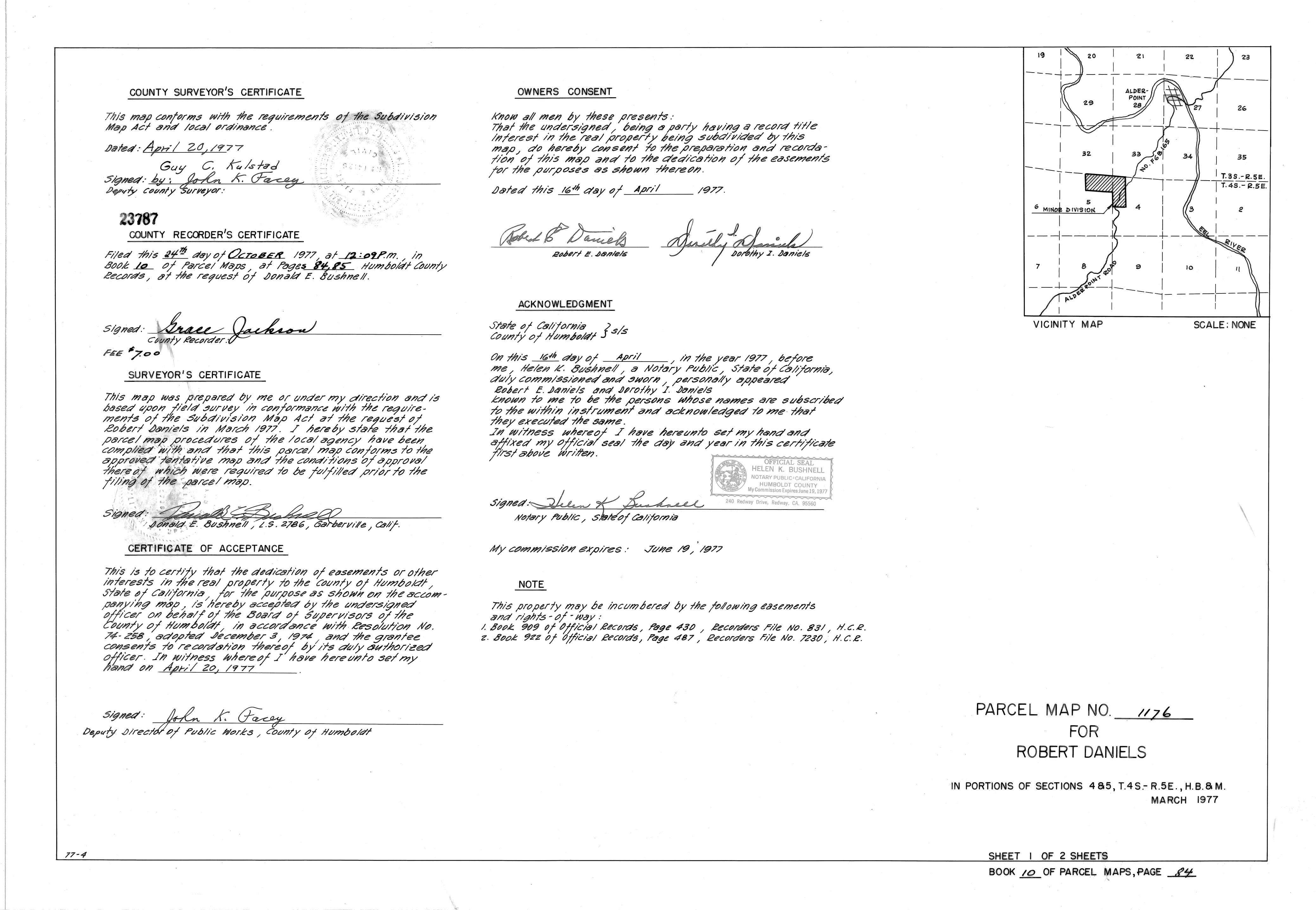 Book 10 Page 84 of Map Type PM