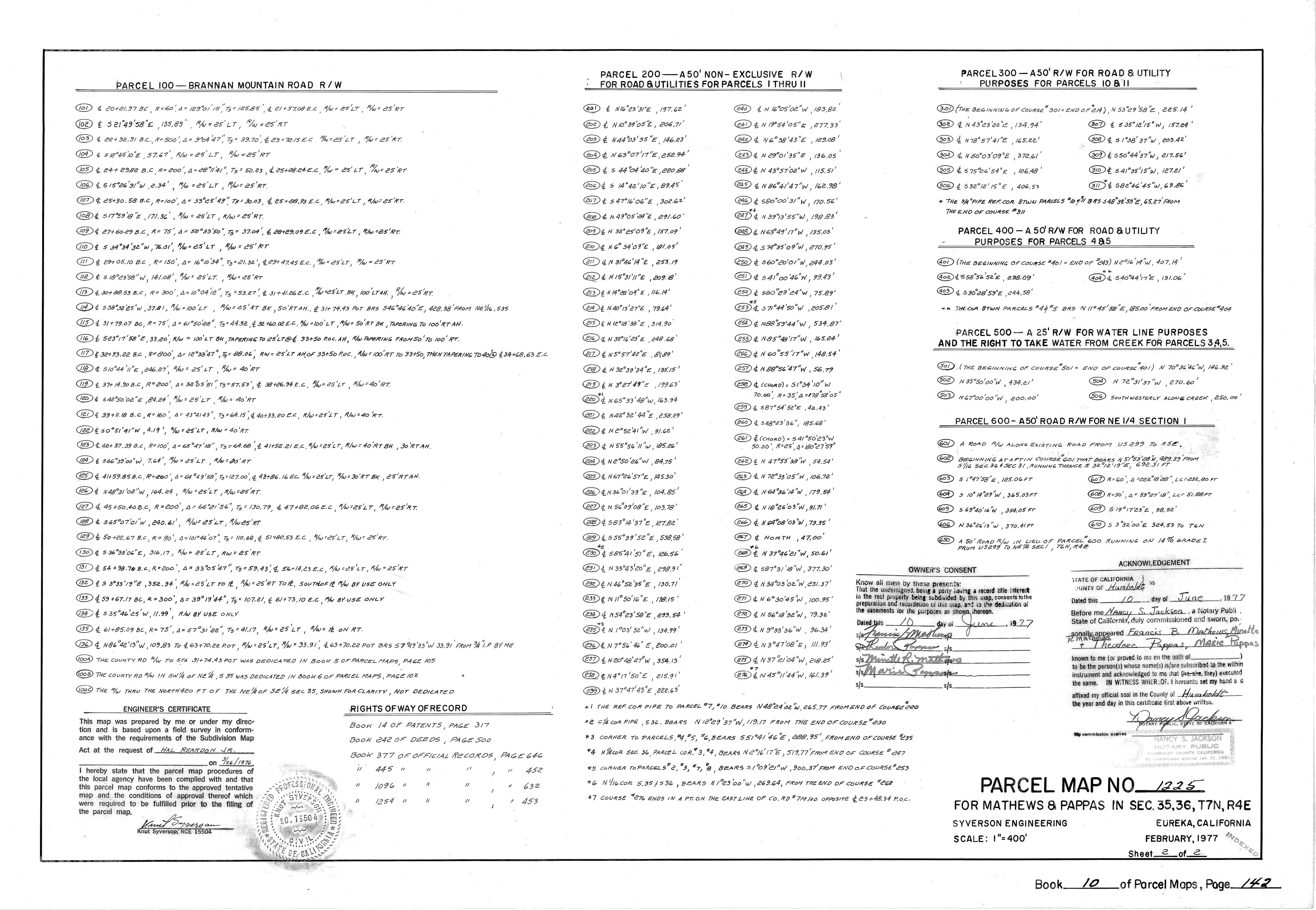 Book 10 Page 142 of Map Type PM