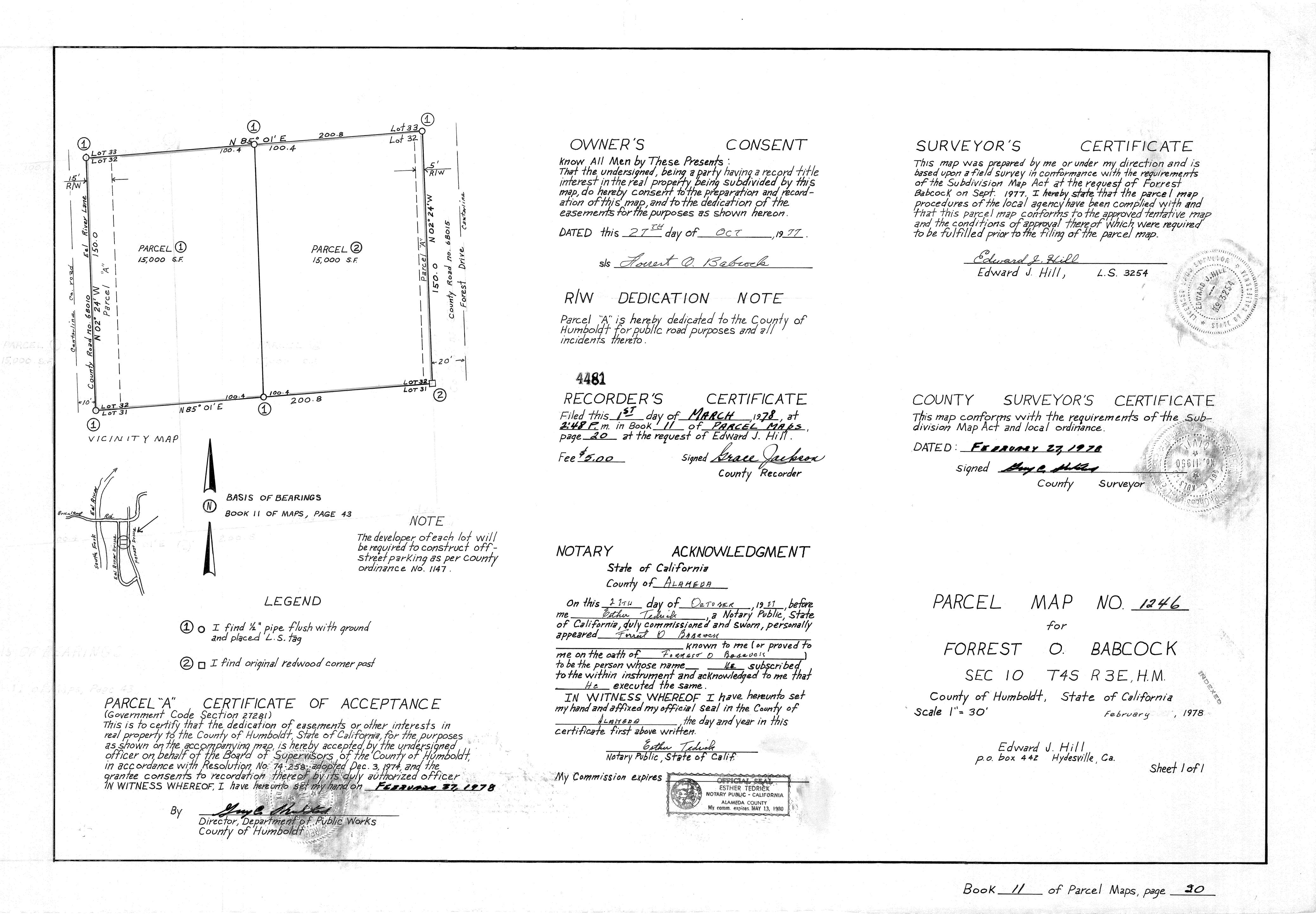 Book 11 Page 20 of Map Type PM