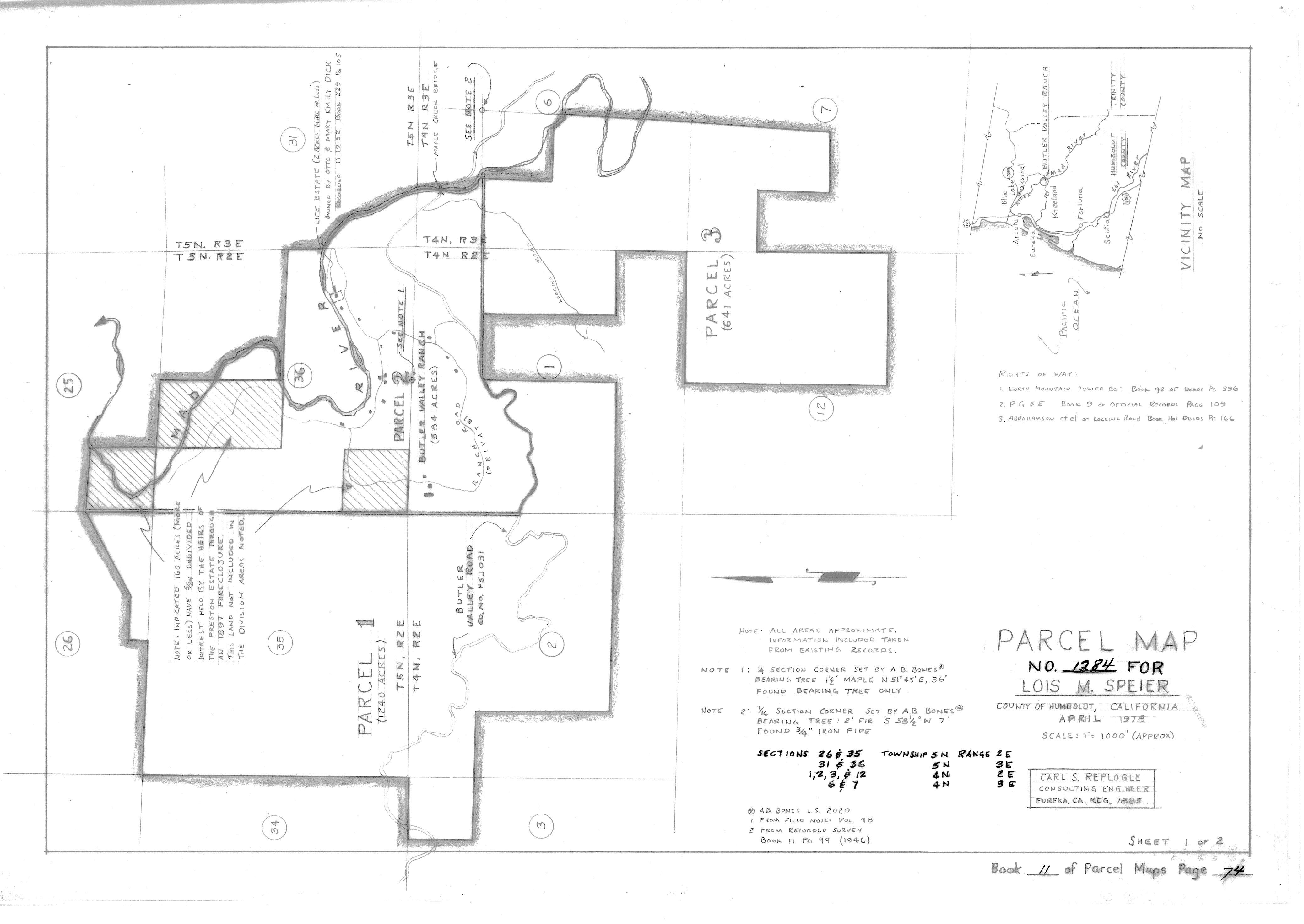 Book 11 Page 74 of Map Type PM