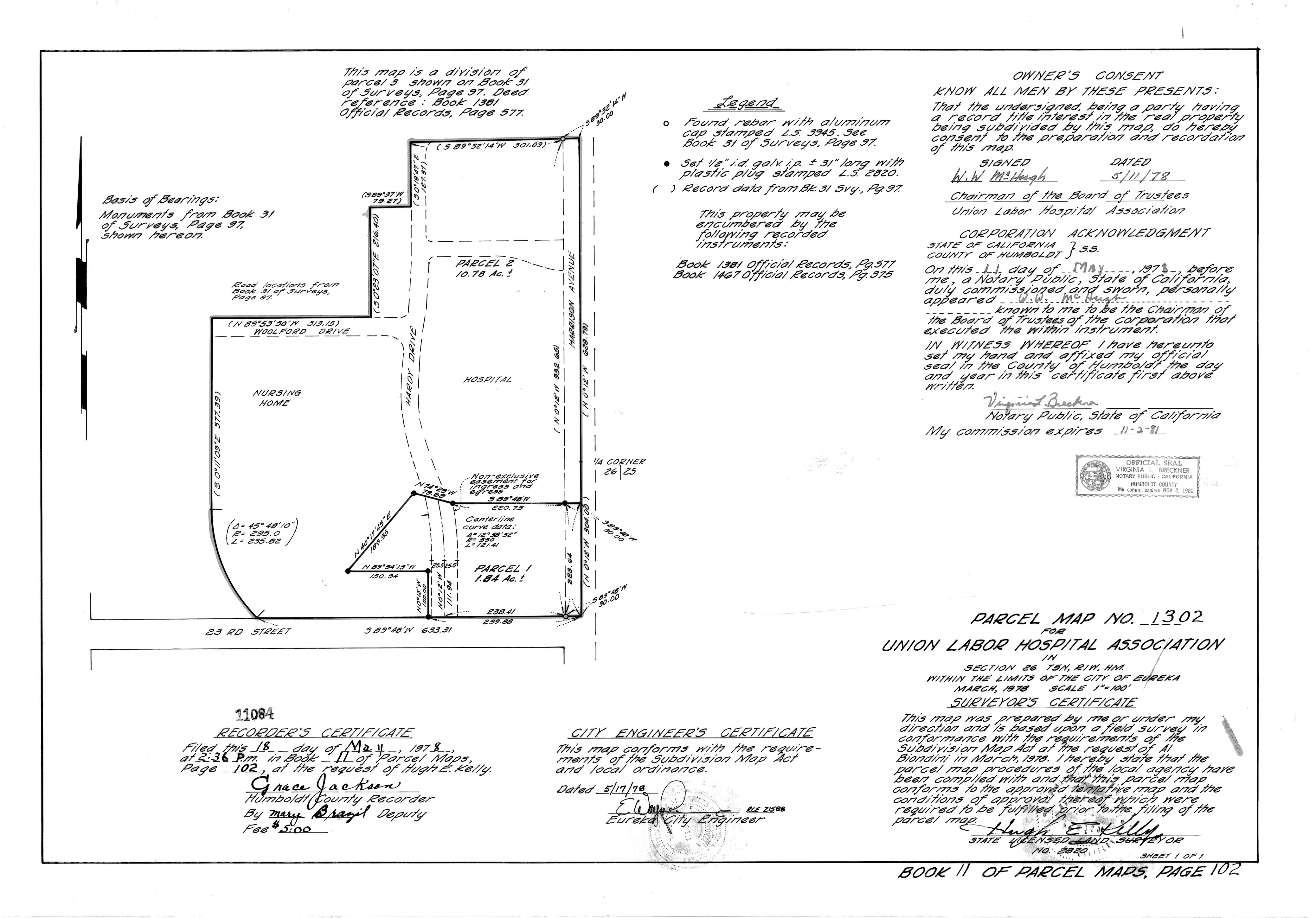 Book 11 Page 102 of Map Type PM