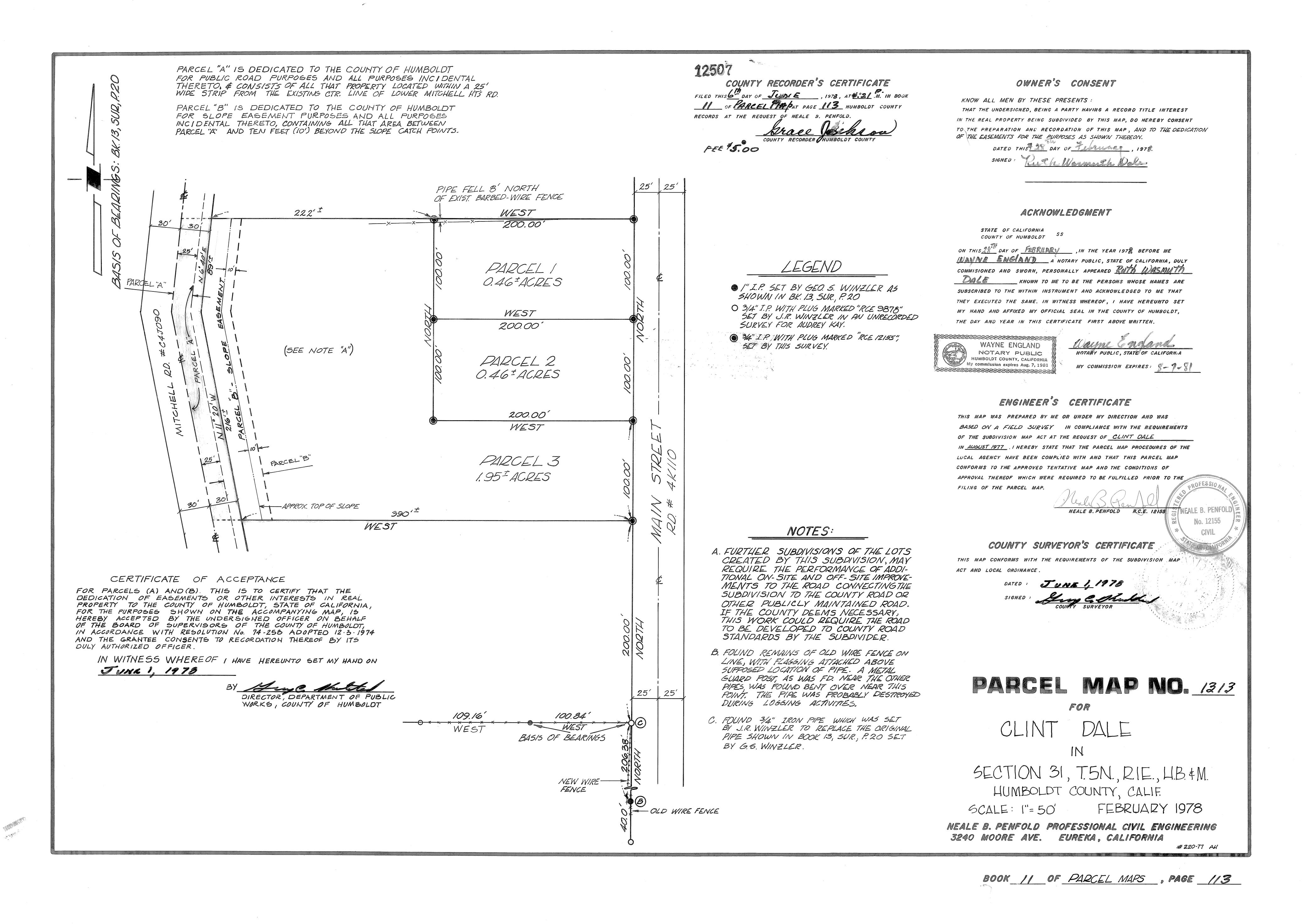 Book 11 Page 113 of Map Type PM