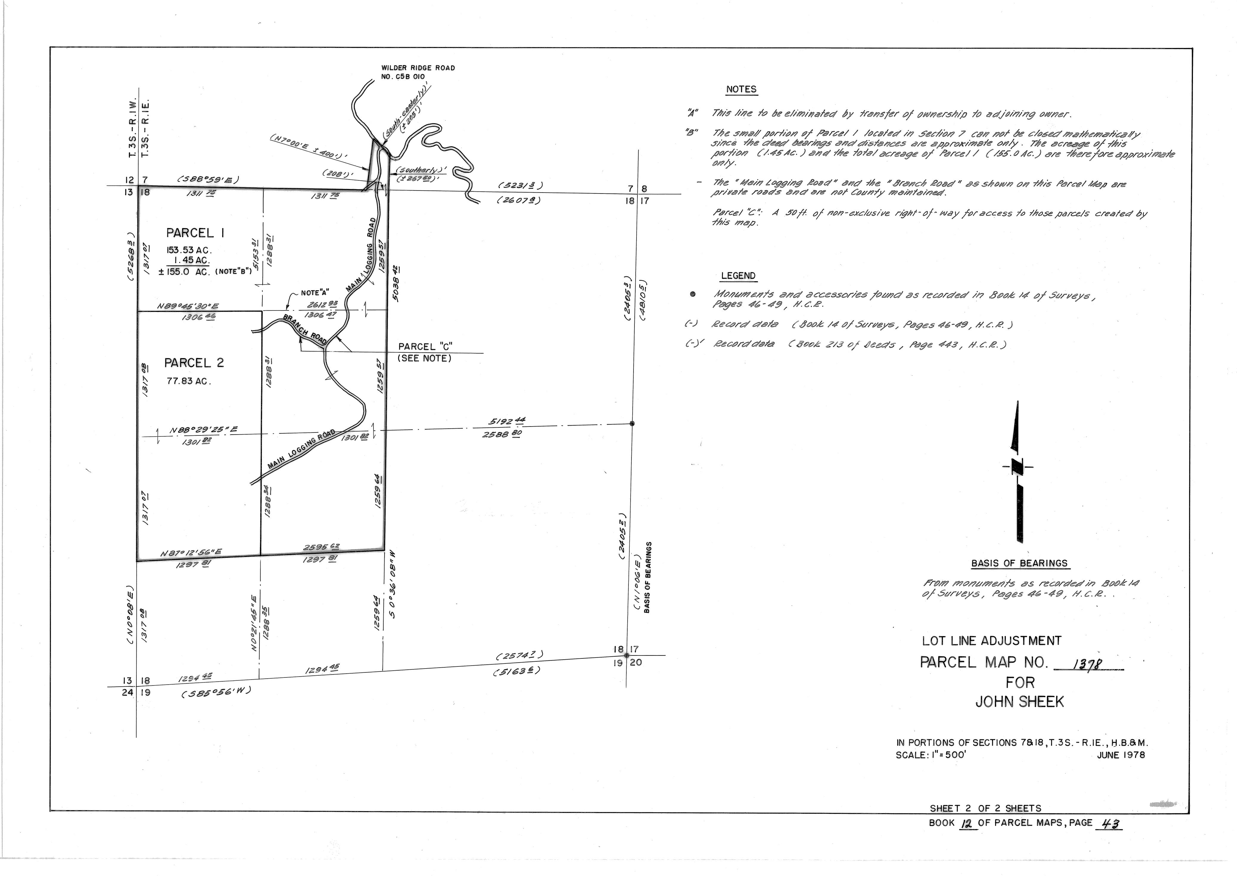 Book 12 Page 43 of Map Type PM