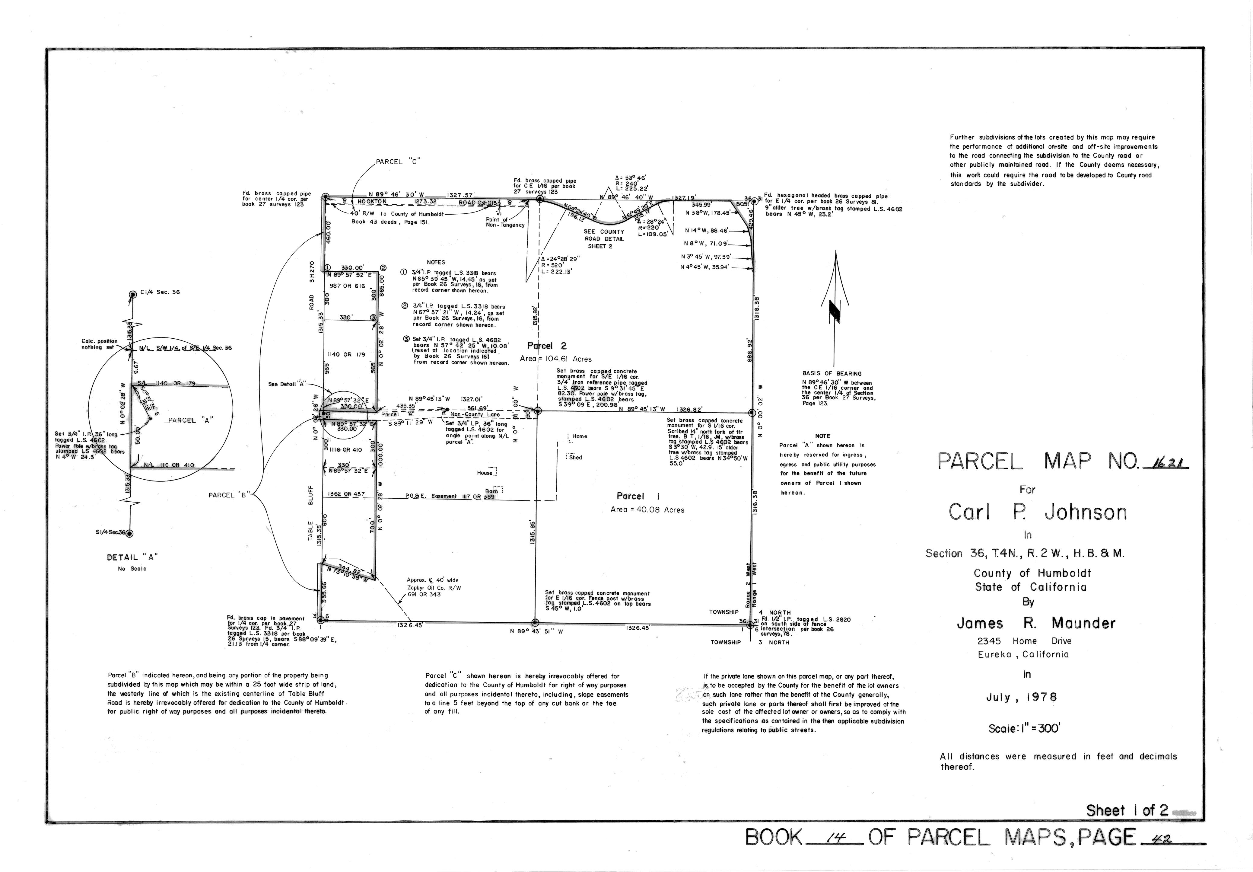 Book 14 Page 42 of Map Type PM