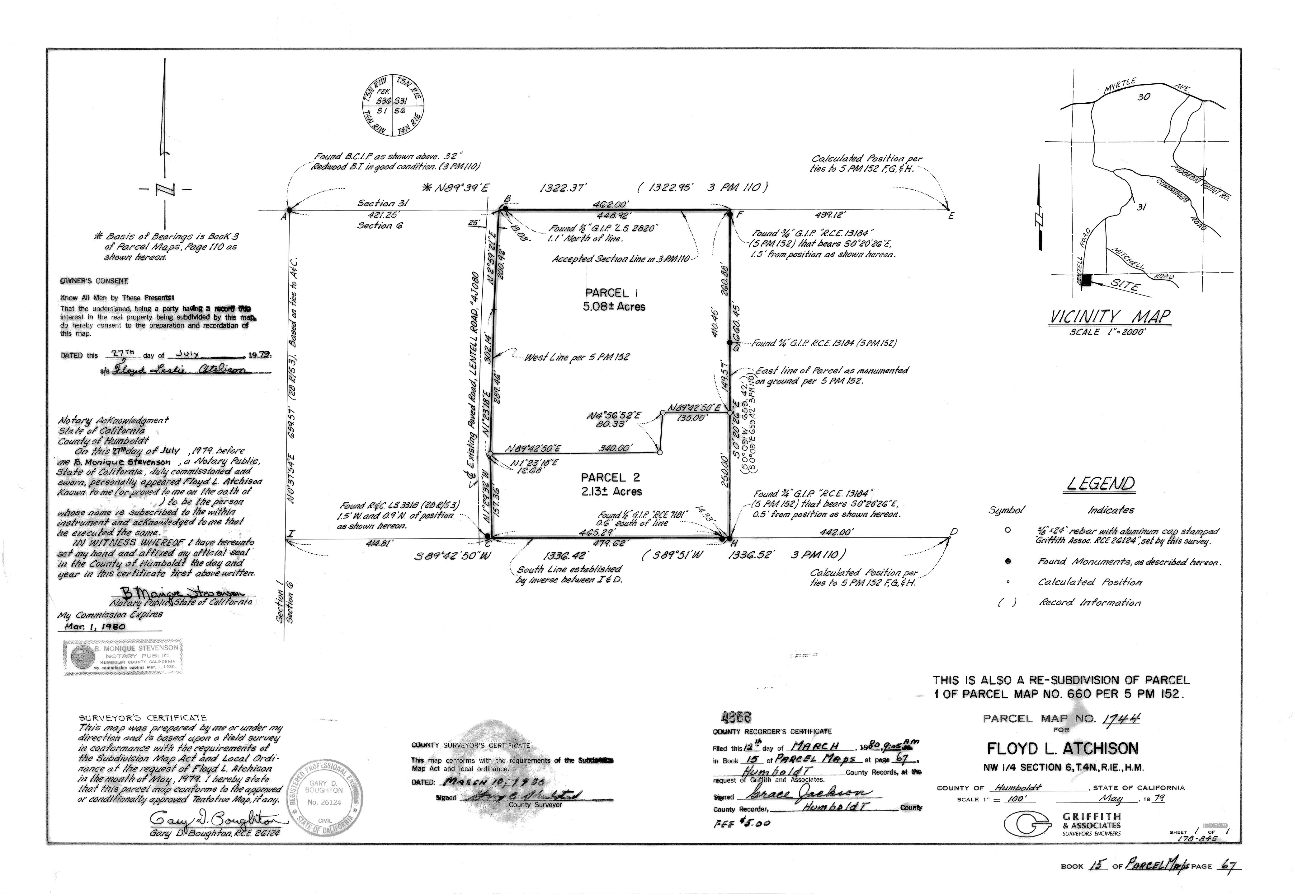 Book 15 Page 67 of Map Type PM