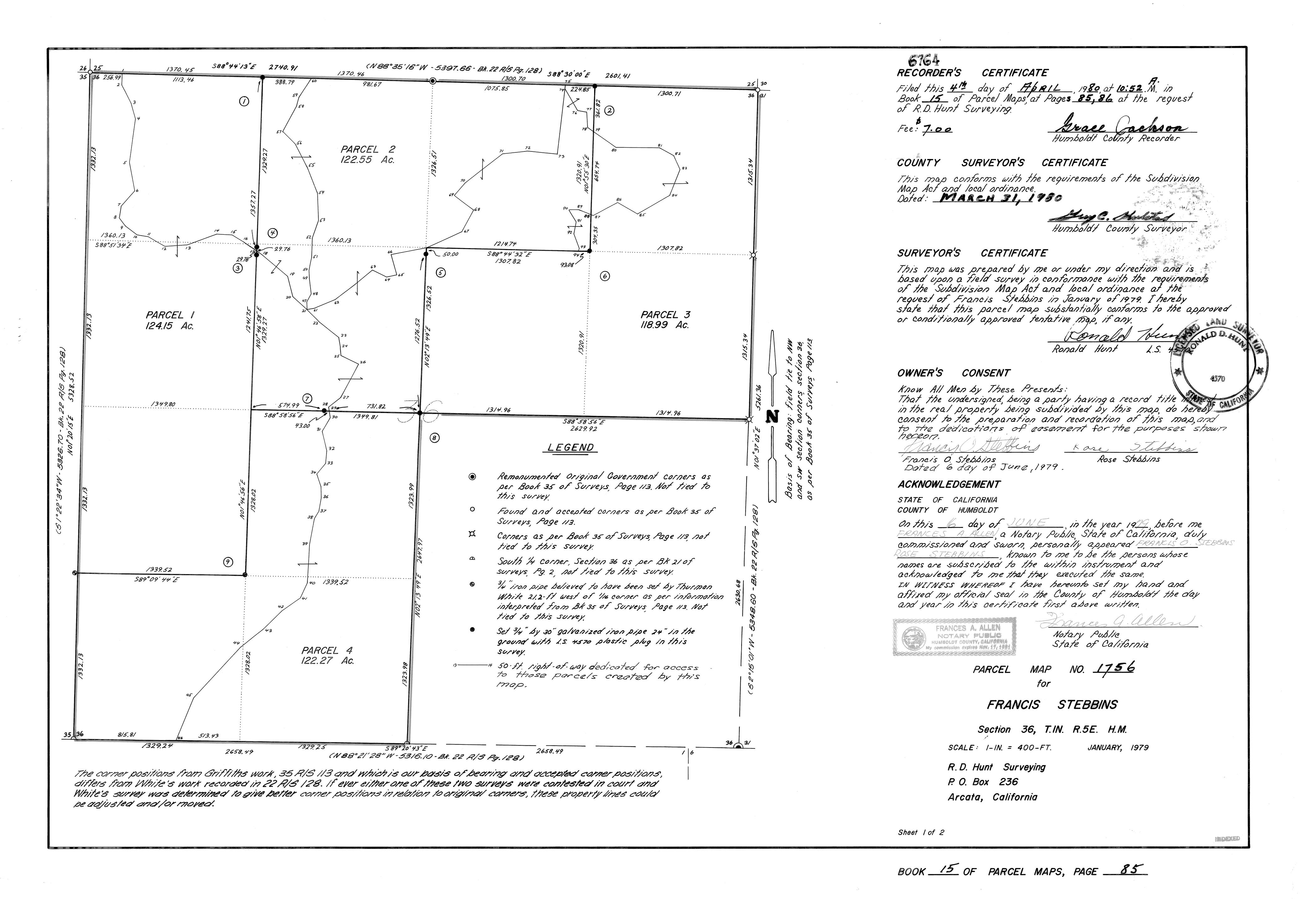 Book 15 Page 85 of Map Type PM