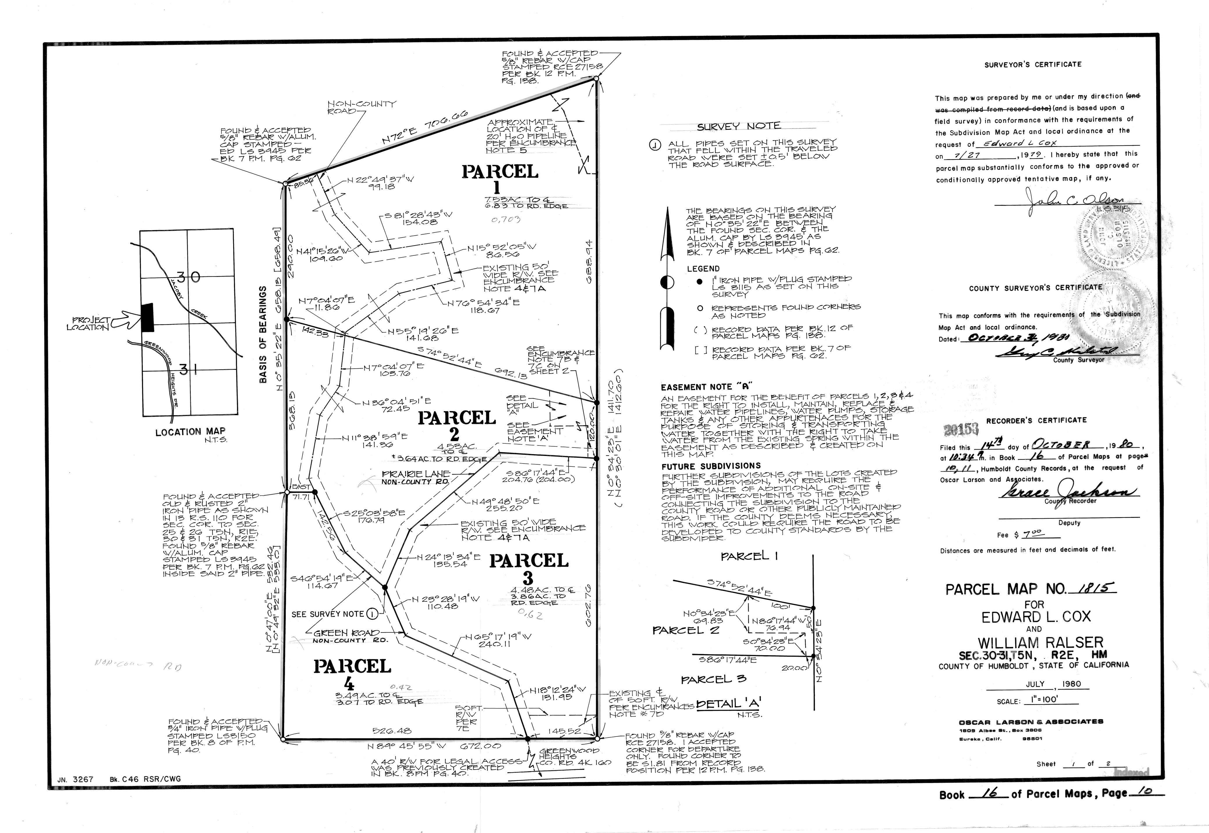 Book 16 Page 10 of Map Type PM
