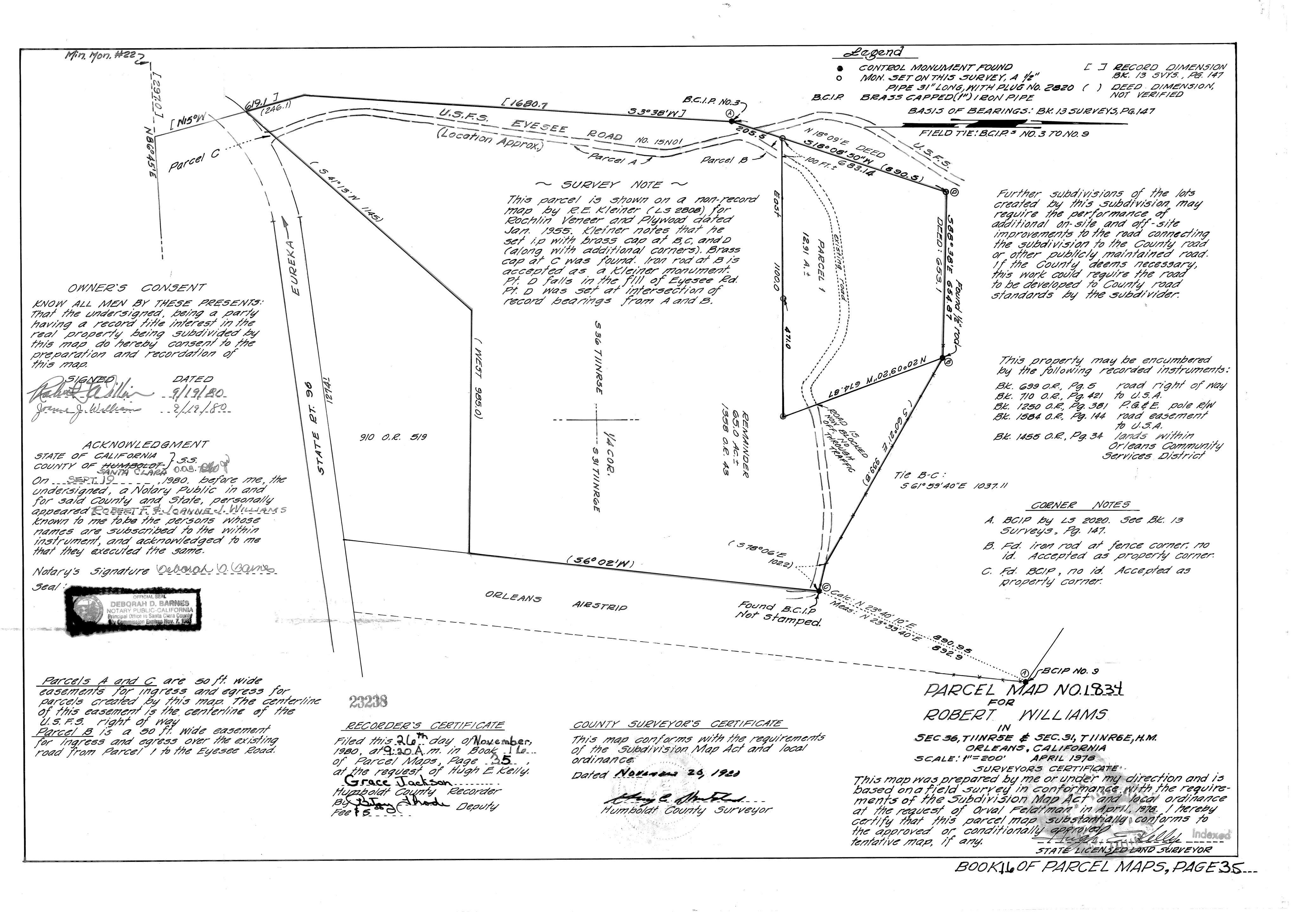 Book 16 Page 35 of Map Type PM