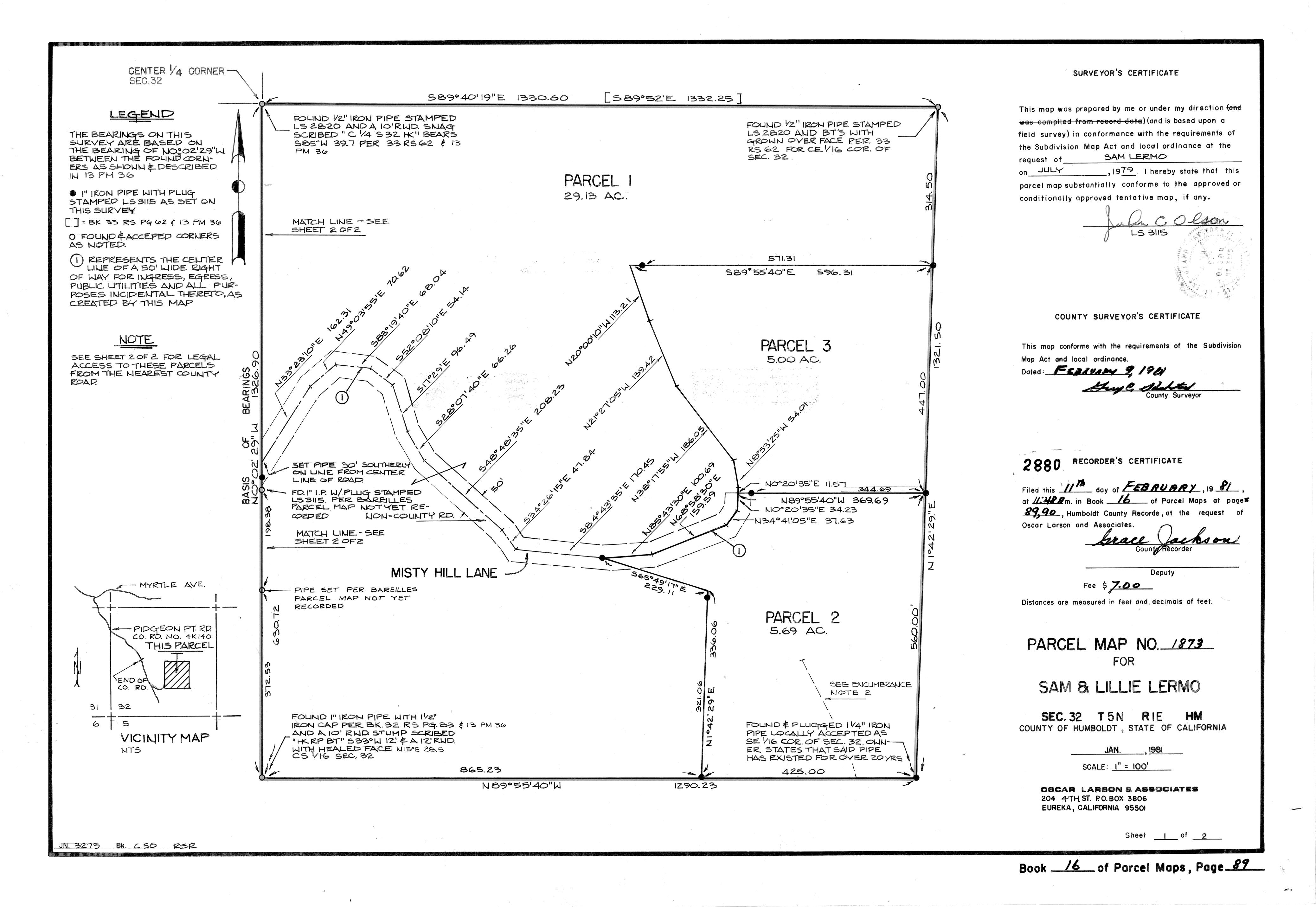 Book 16 Page 89 of Map Type PM