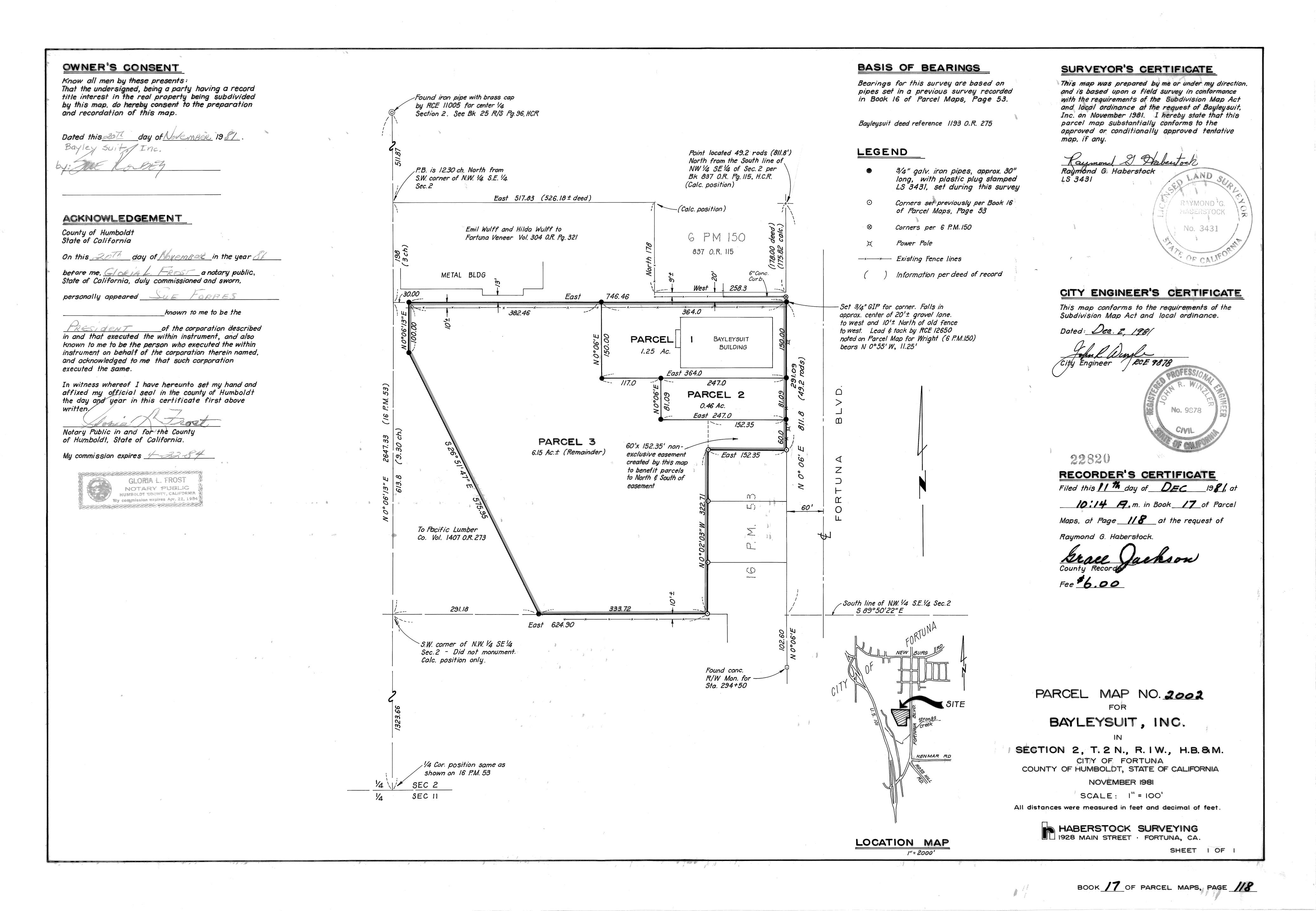 Book 17 Page 118 of Map Type PM