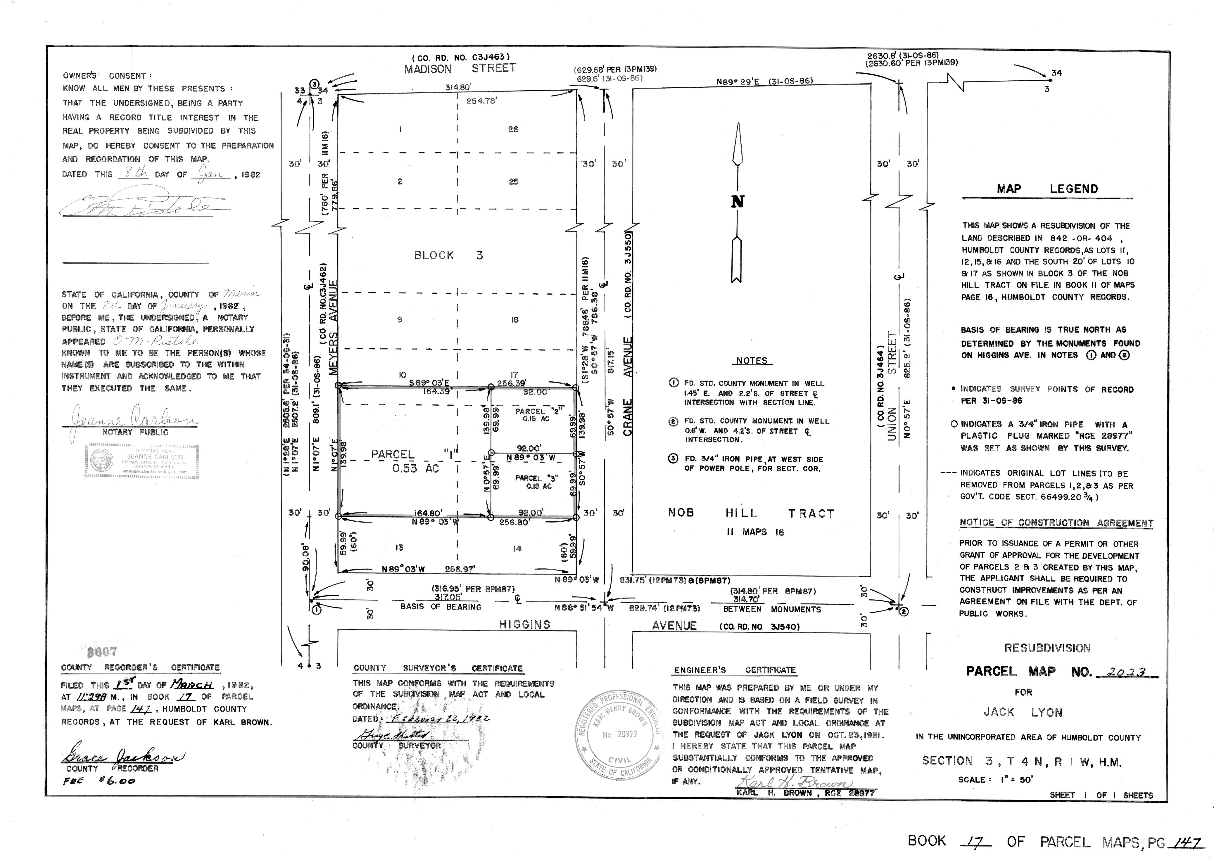 Book 17 Page 147 of Map Type PM