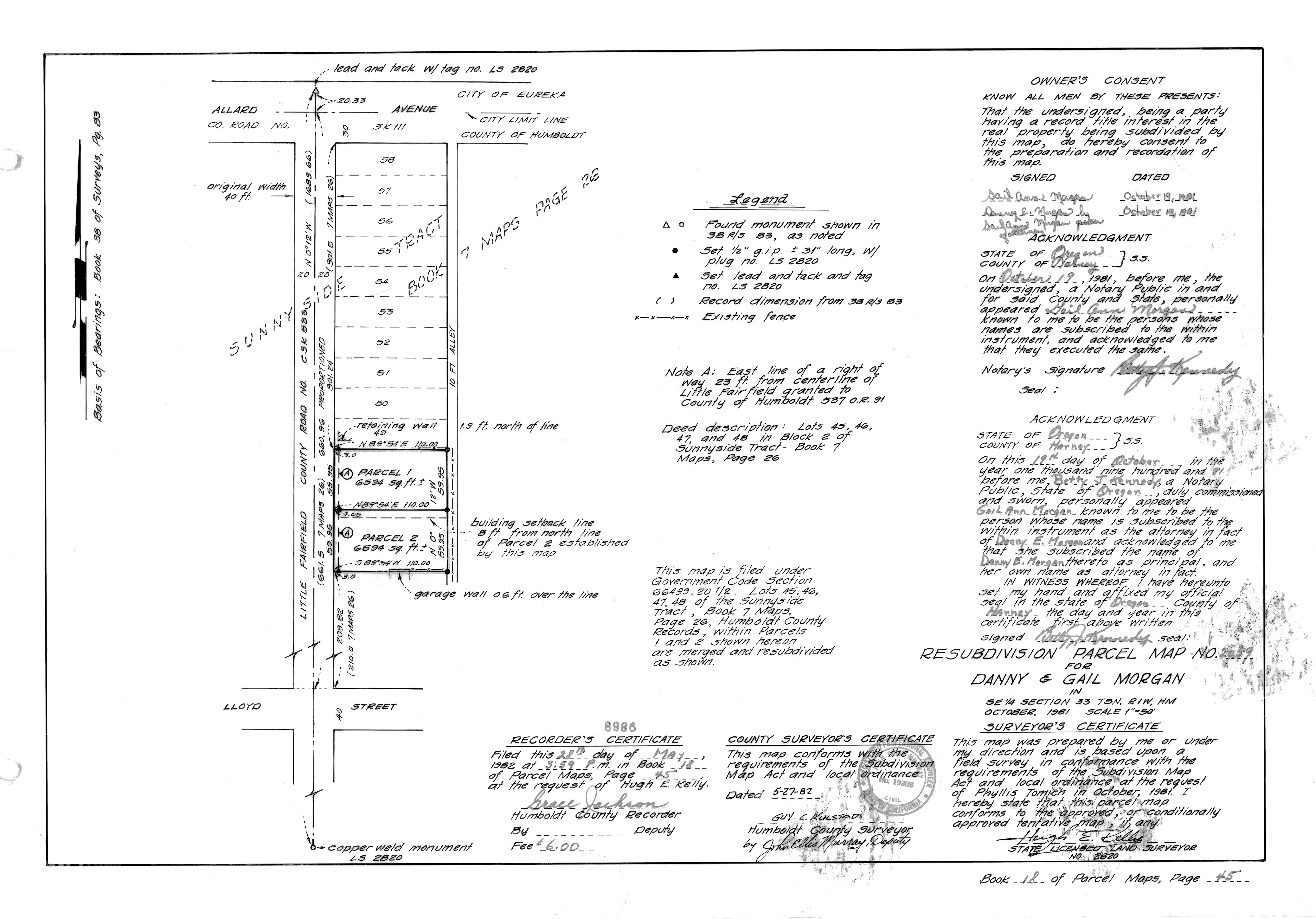 Book 18 Page 45 of Map Type PM