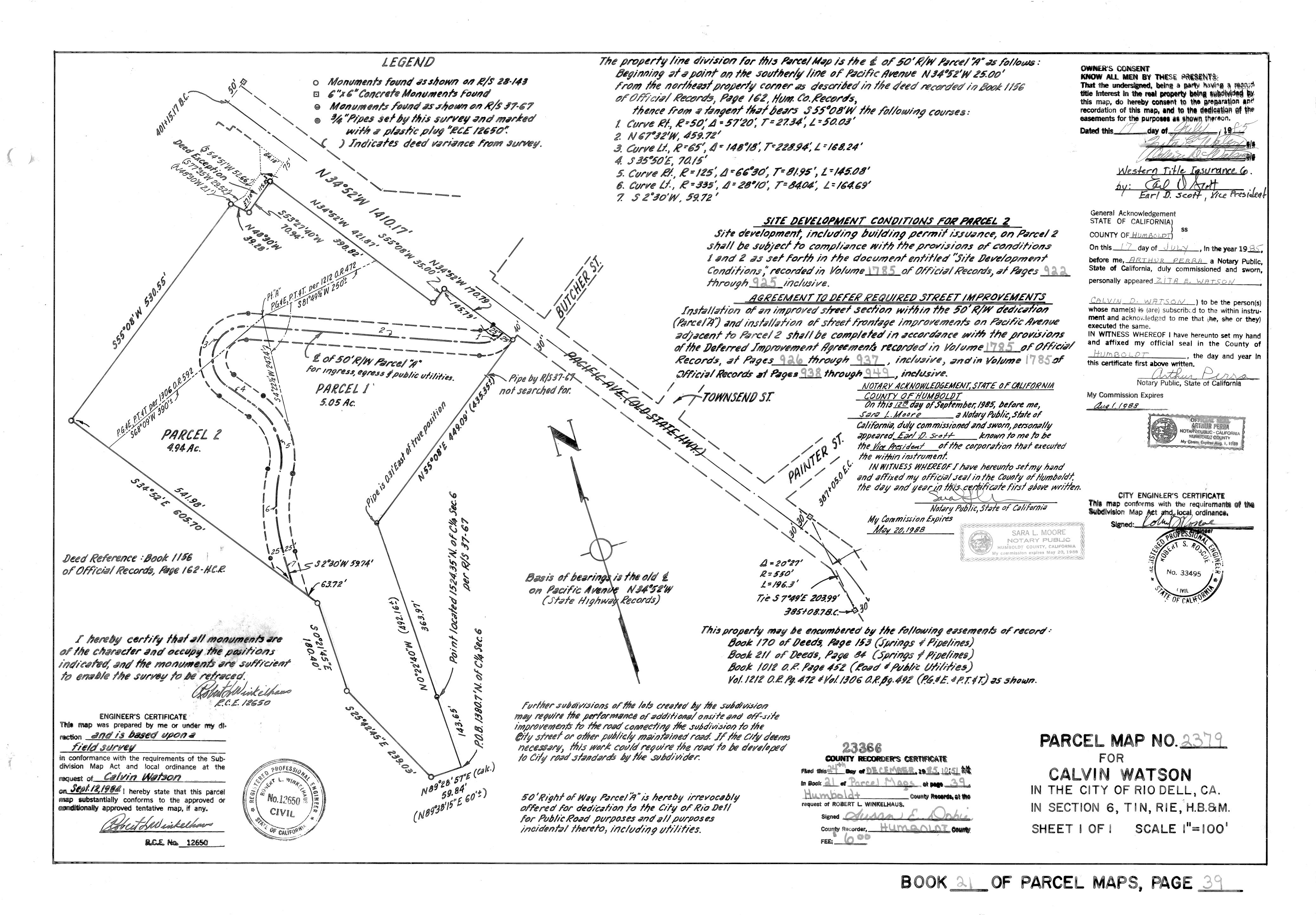 Book 21 Page 39 of Map Type PM