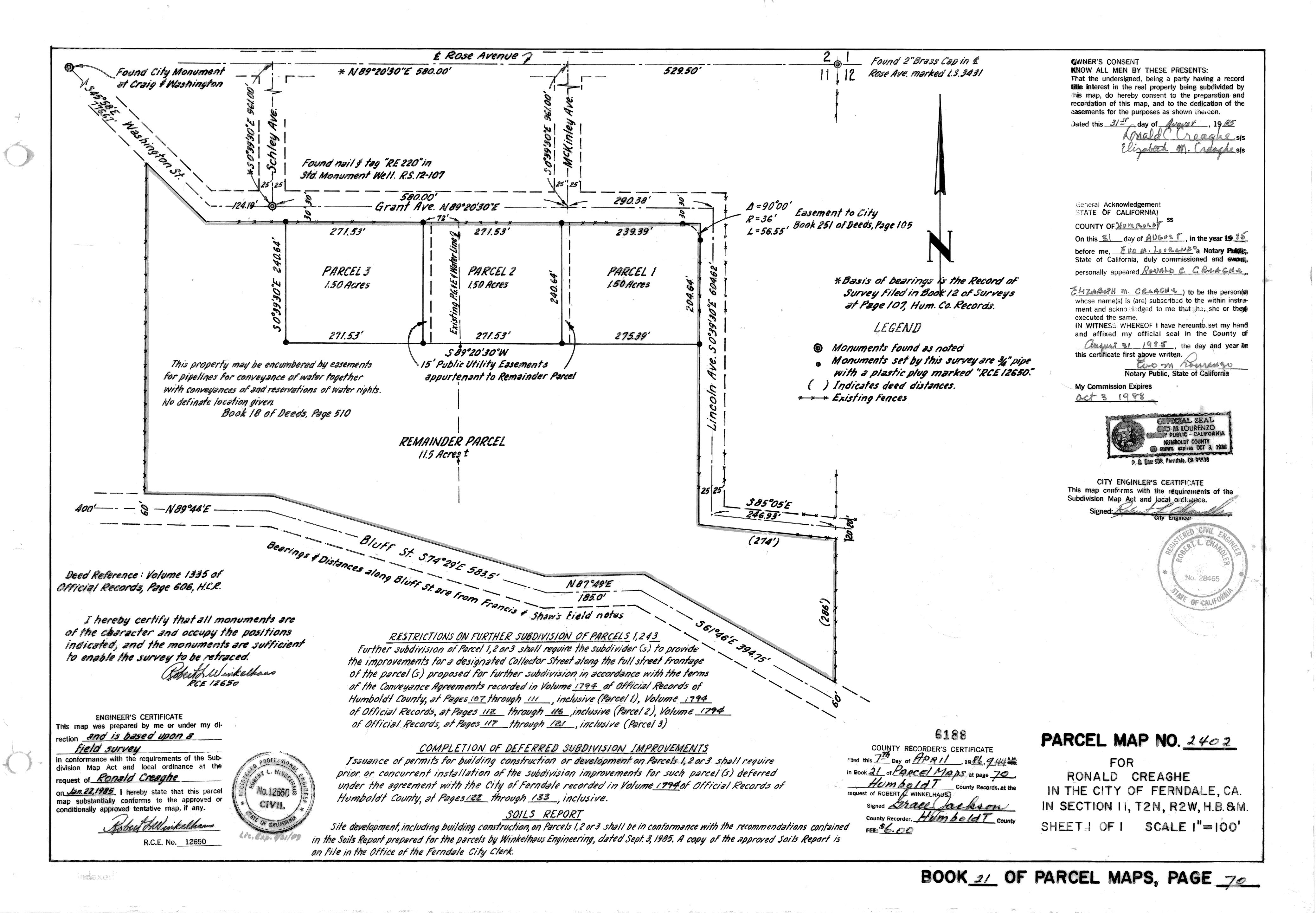 Book 21 Page 70 of Map Type PM