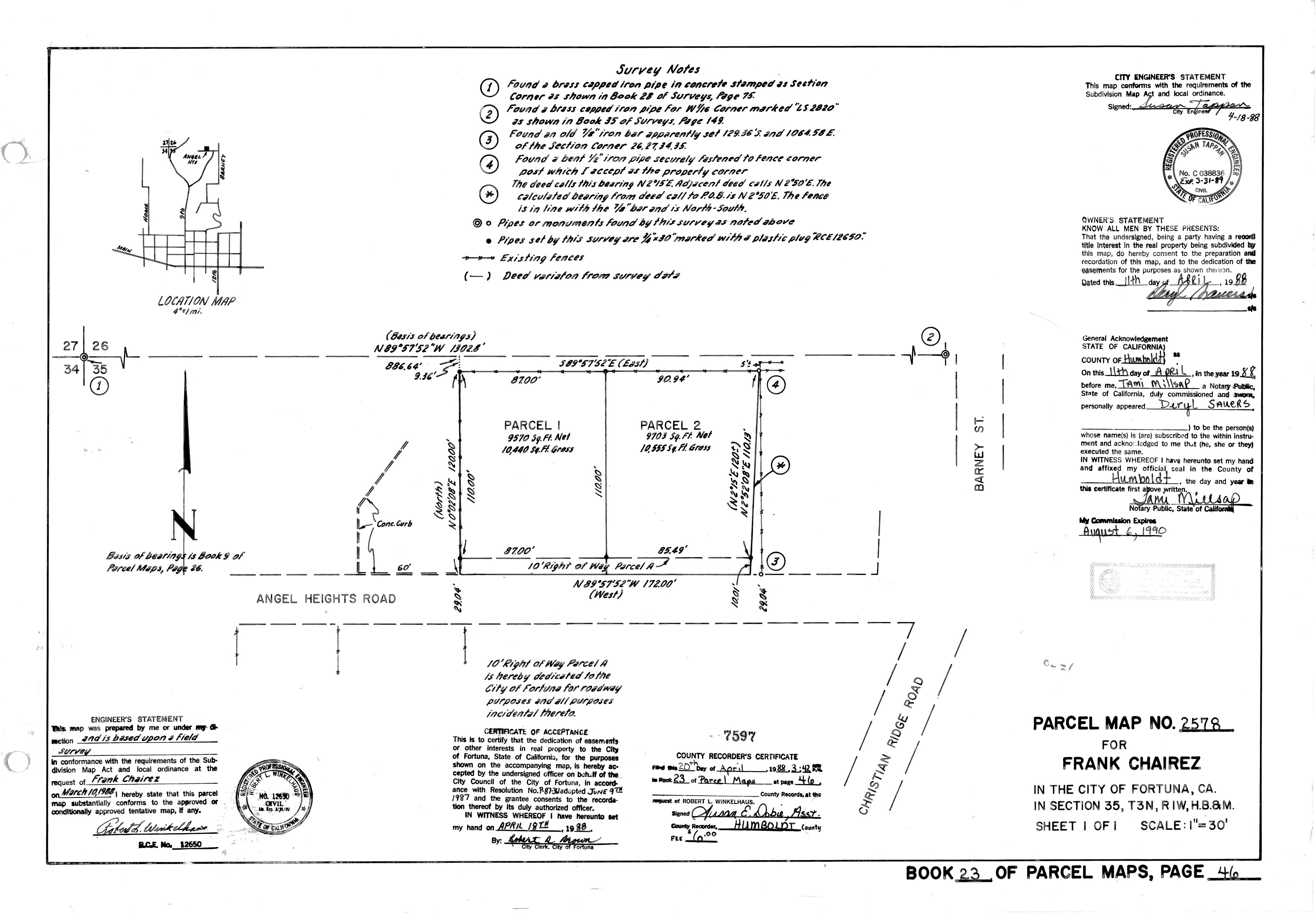 Book 23 Page 46 of Map Type PM