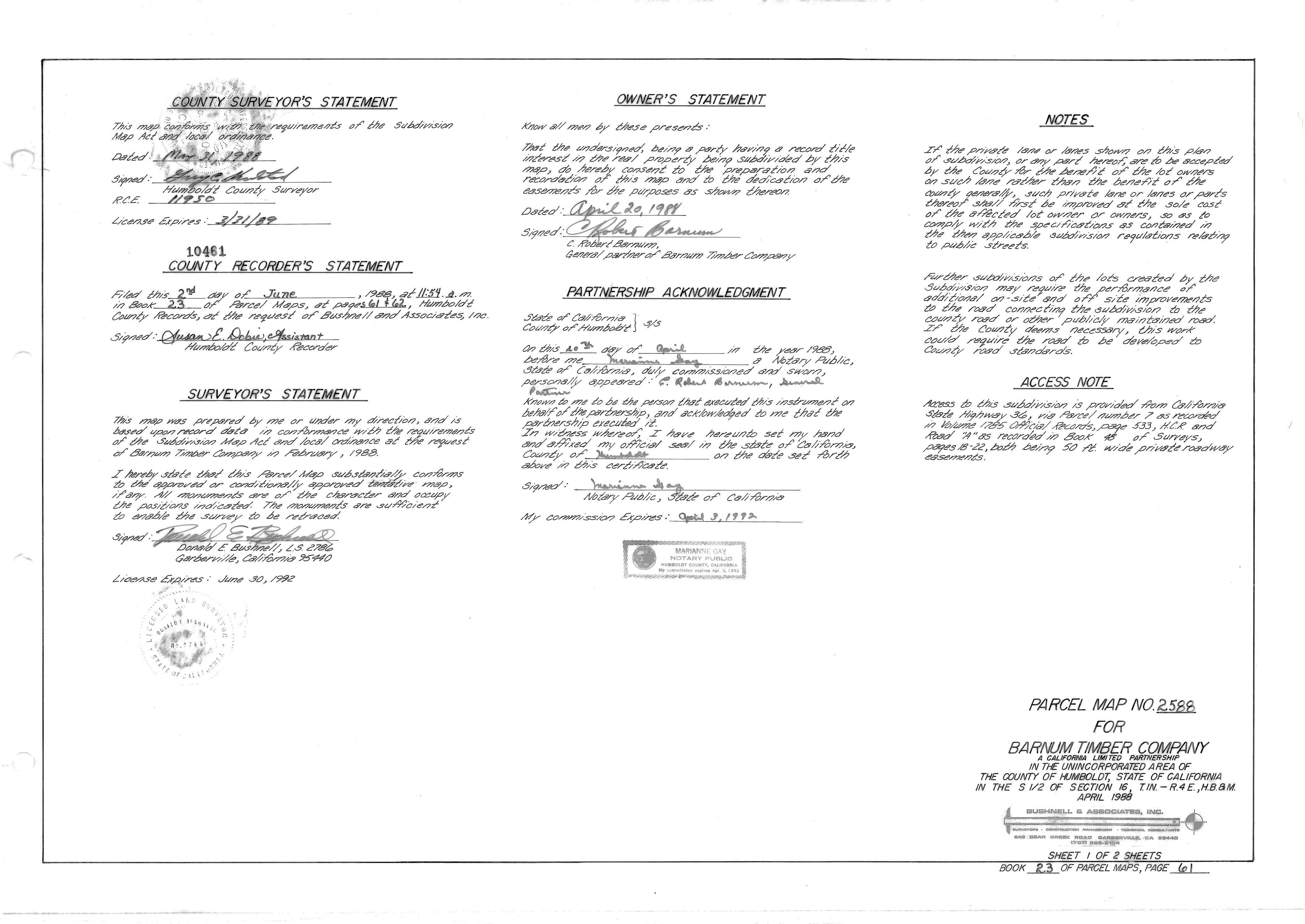 Book 23 Page 61 of Map Type PM