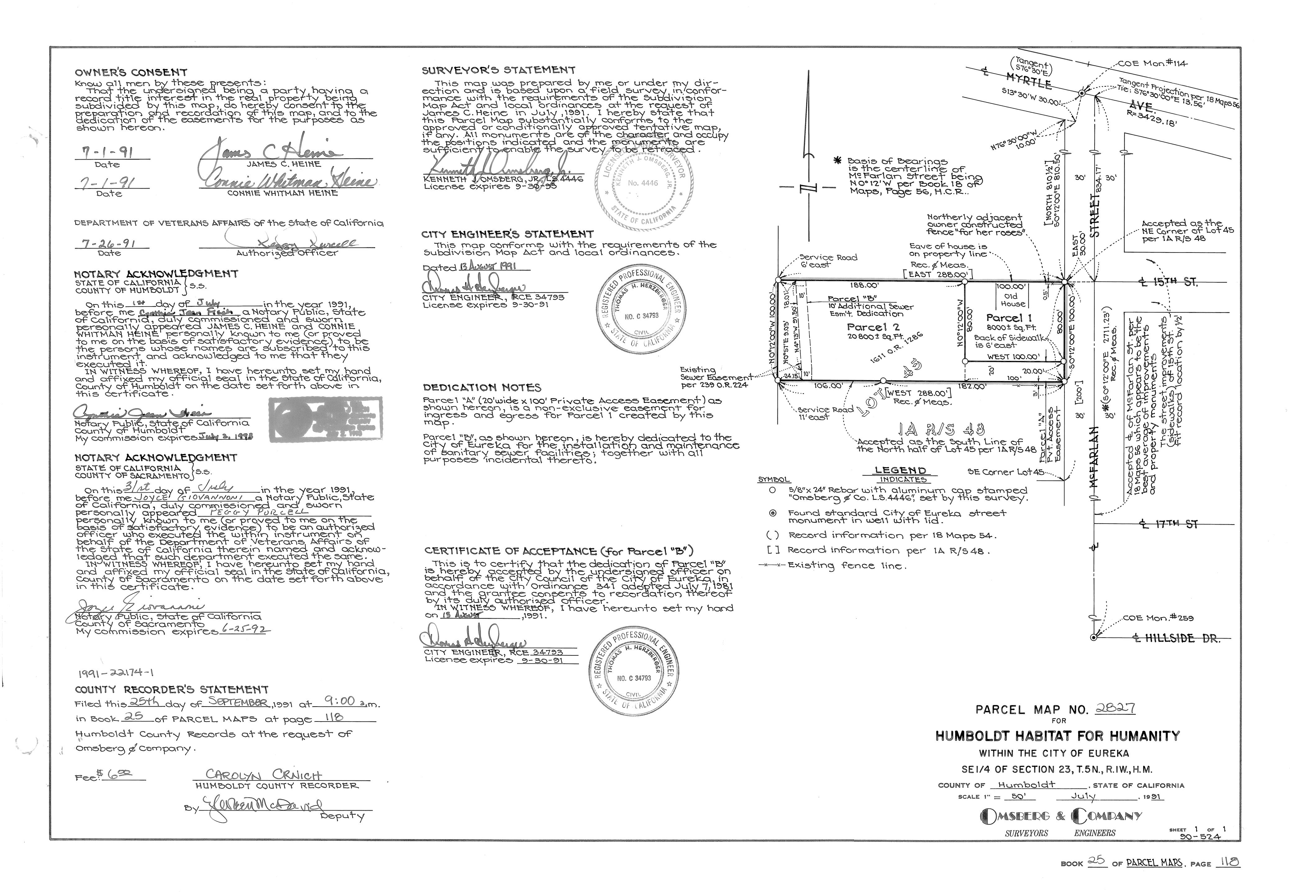 Book 25 Page 118 of Map Type PM