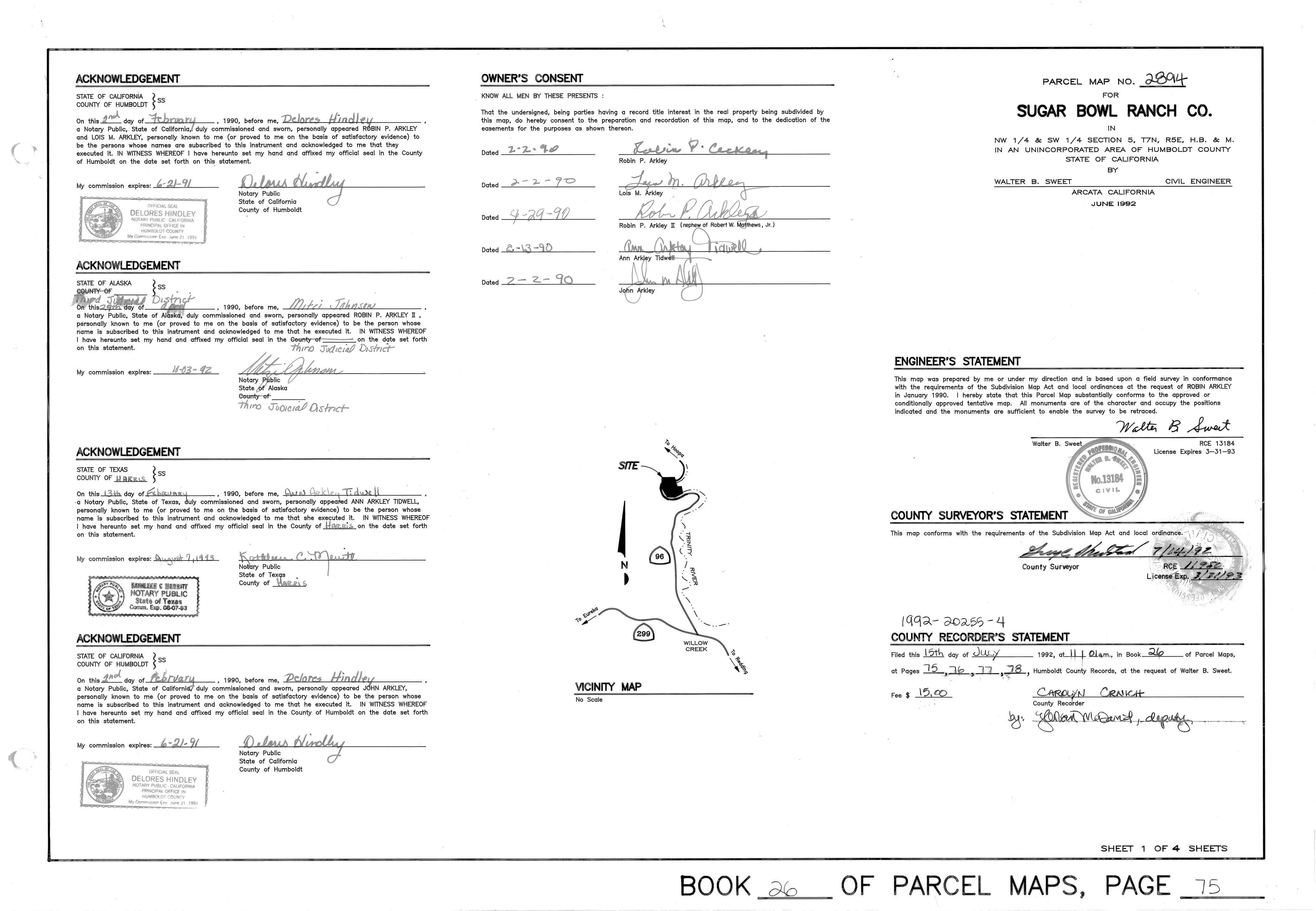 Book 26 Page 75 of Map Type PM