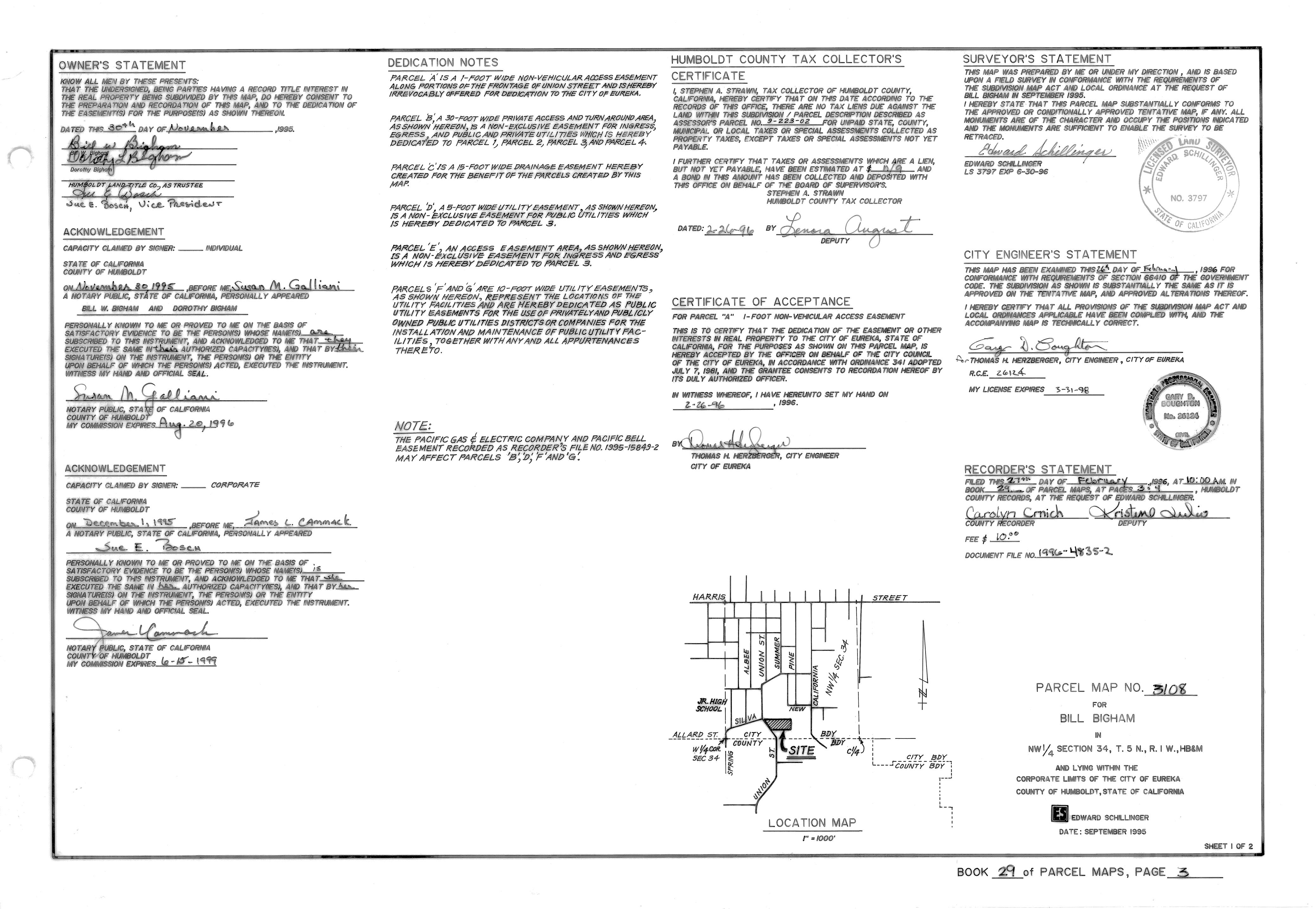 Book 29 Page 3 of Map Type PM