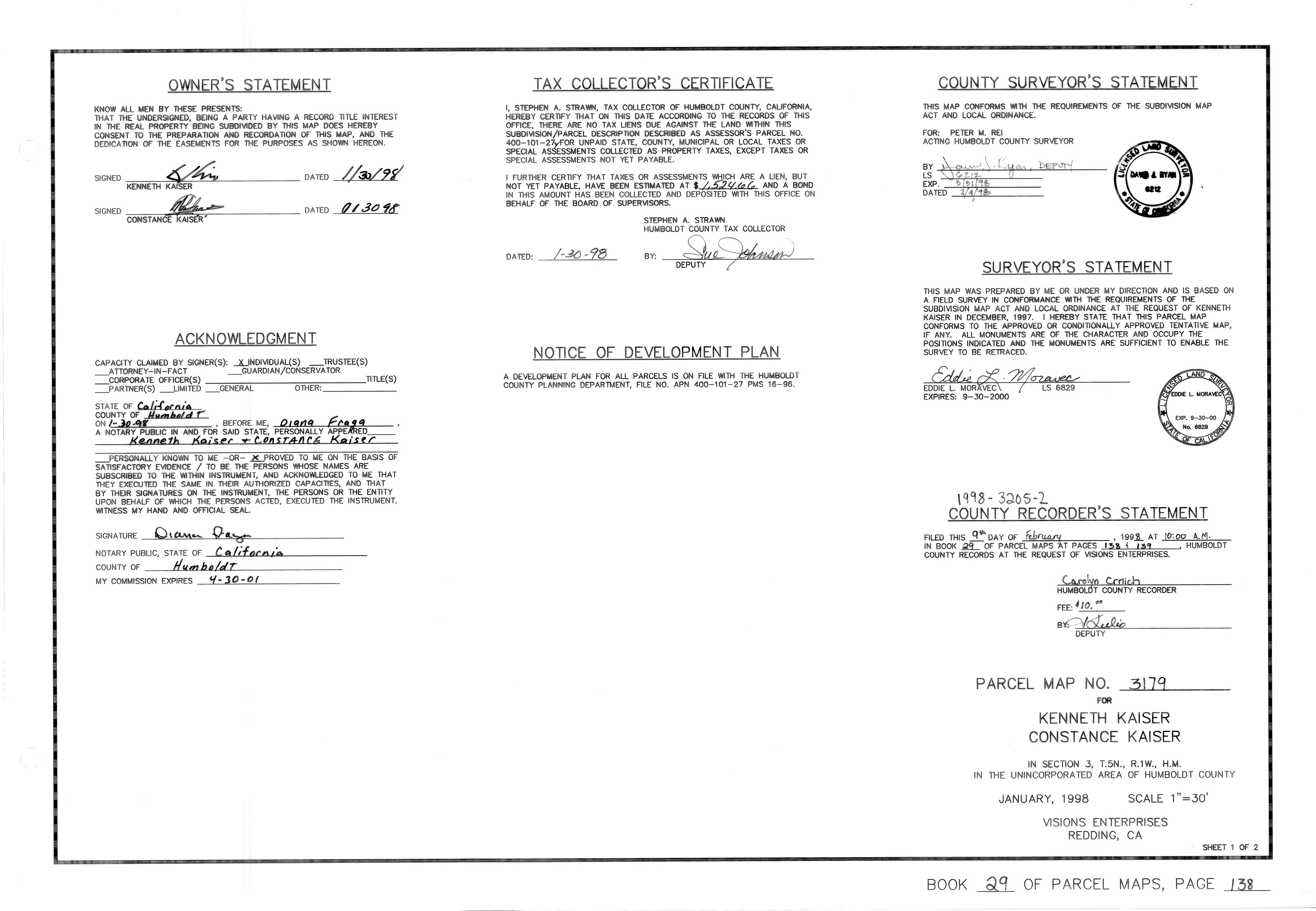 Book 29 Page 138 of Map Type PM