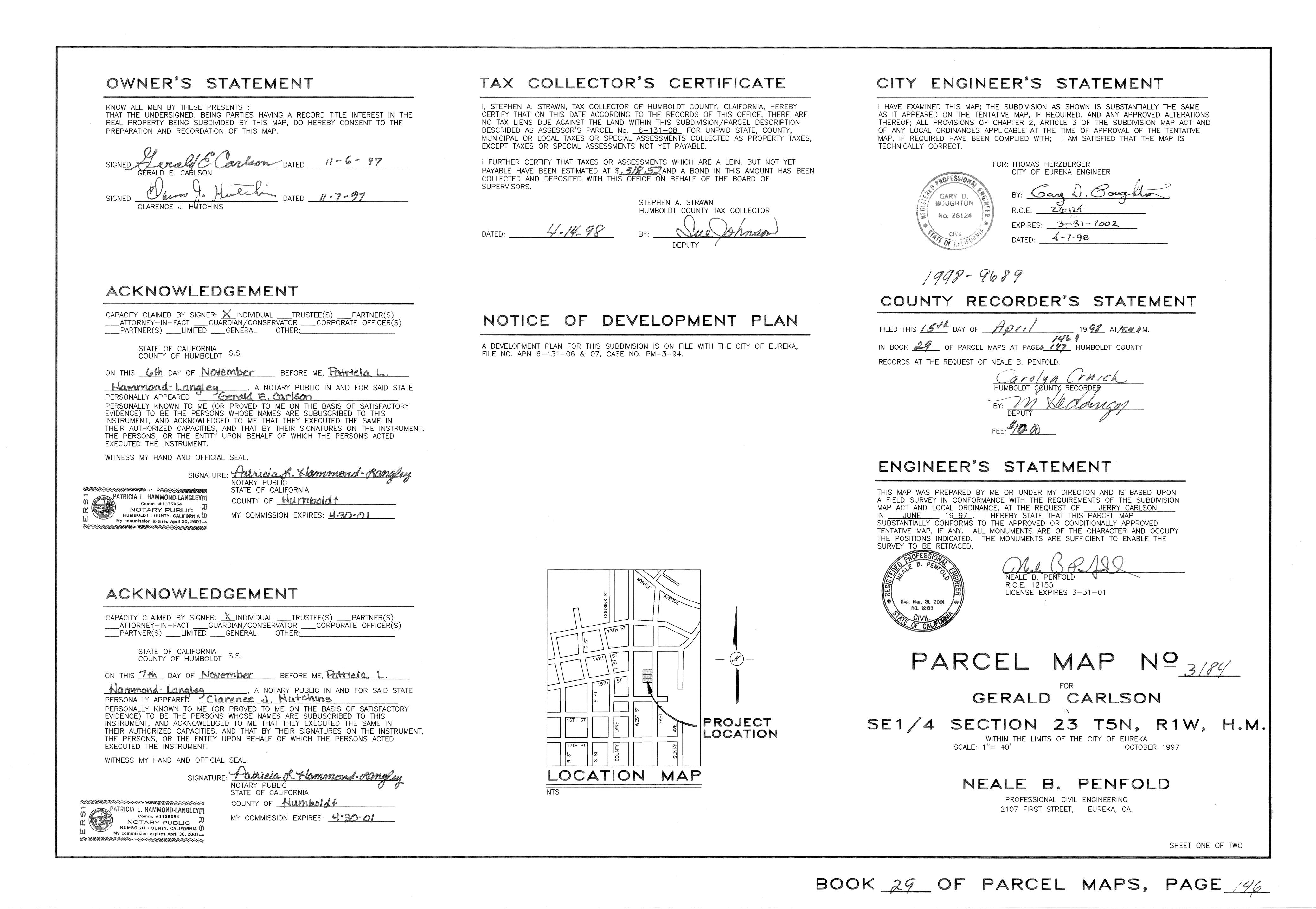 Book 29 Page 146 of Map Type PM