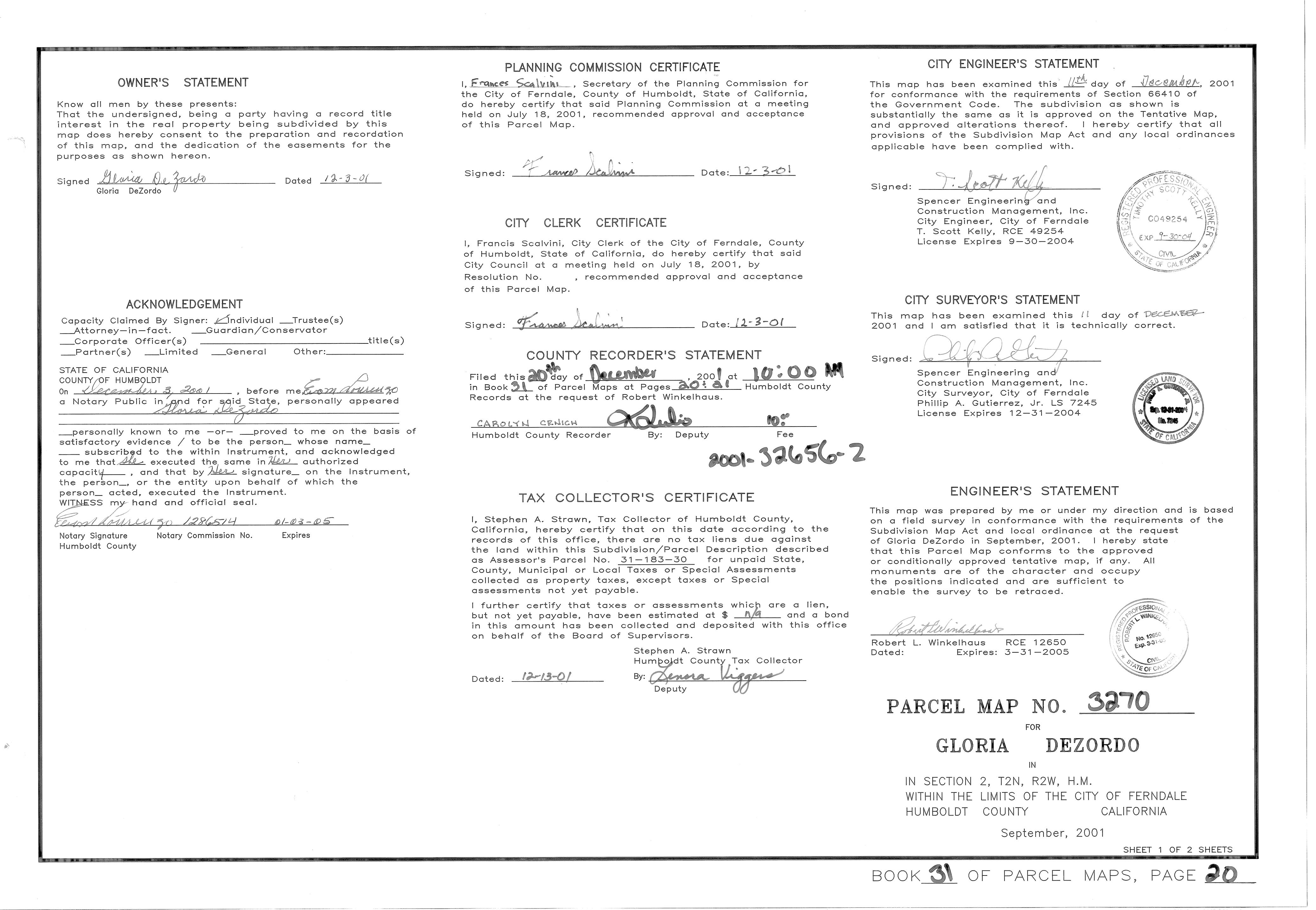 Book 31 Page 20 of Map Type PM