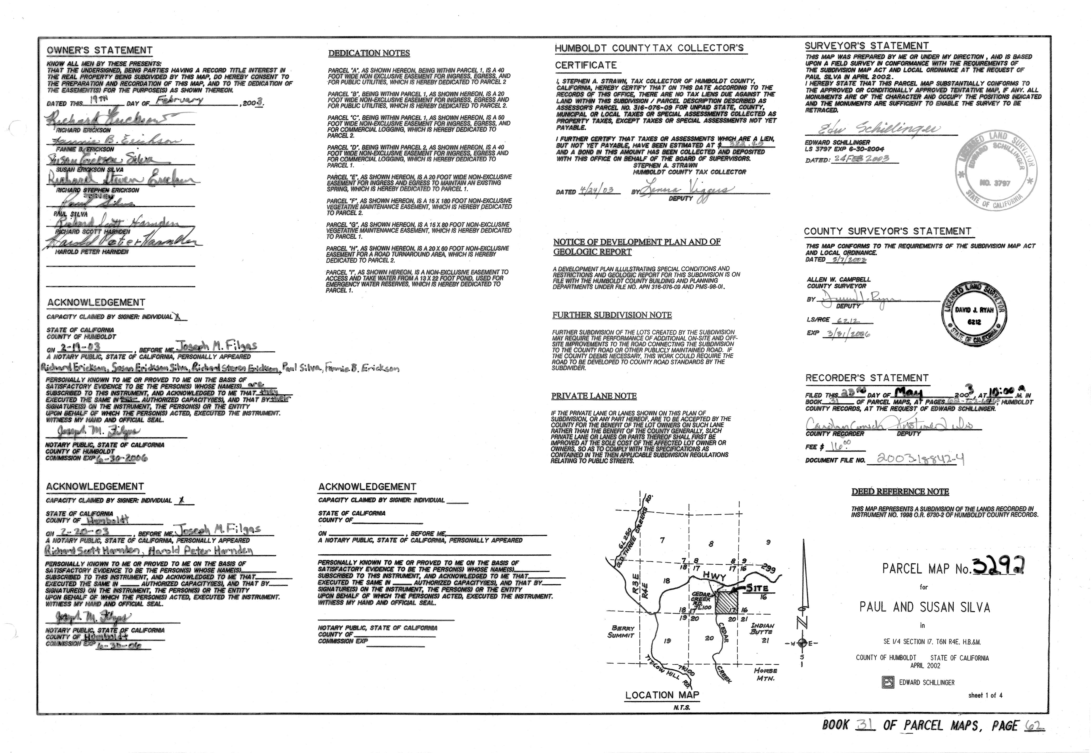 Book 31 Page 62 of Map Type PM