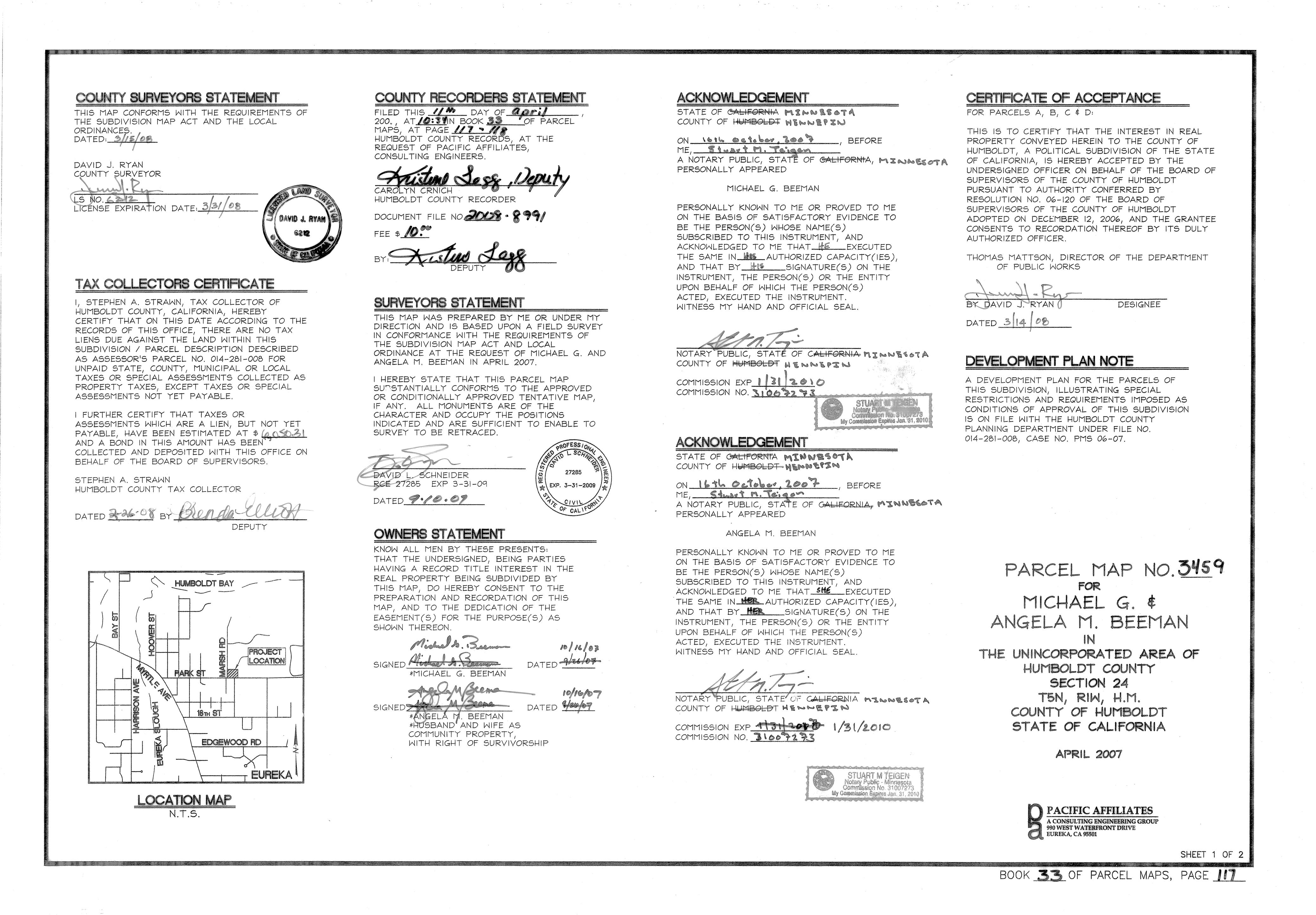 Book 33 Page 117 of Map Type PM