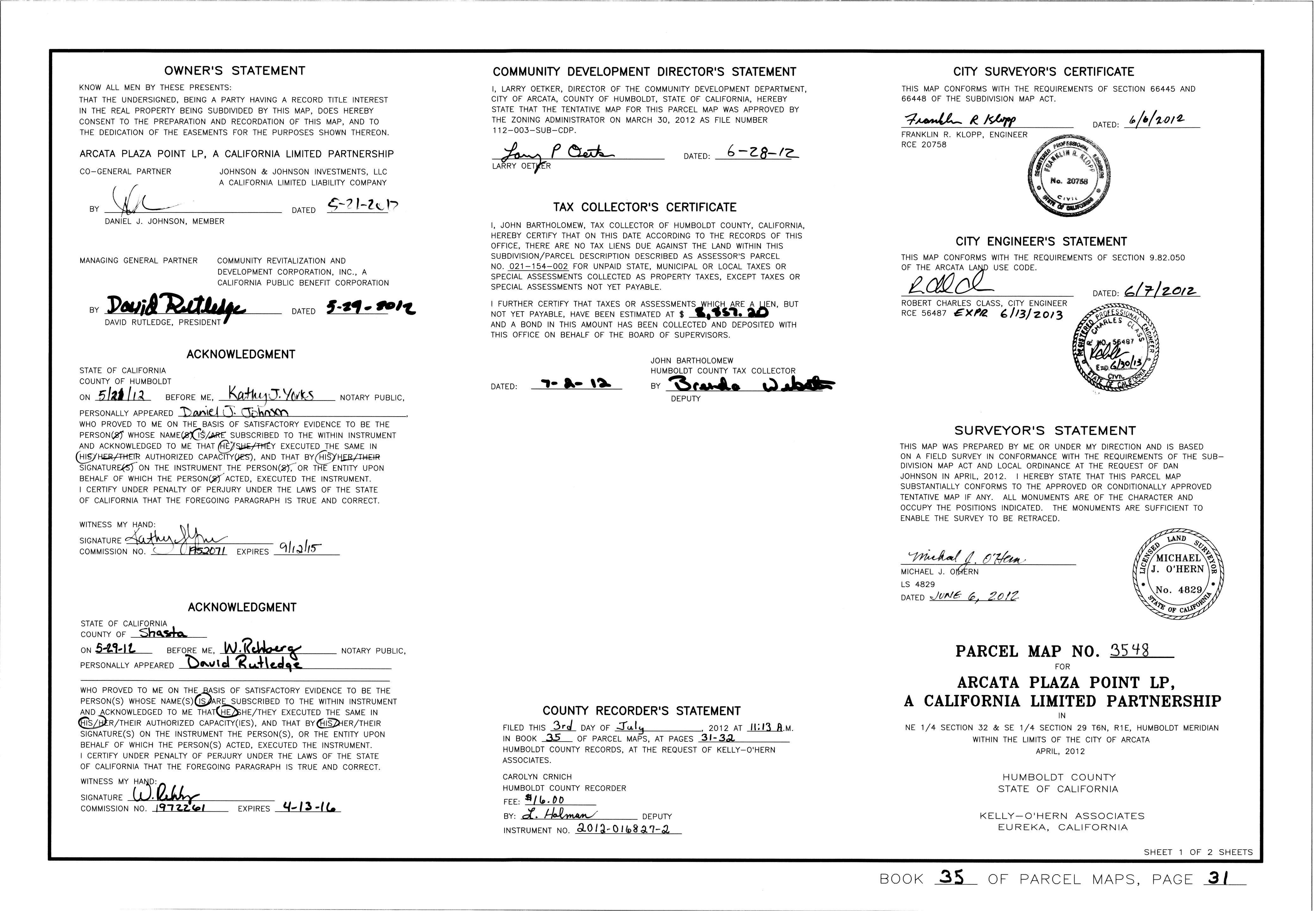 Book 35 Page 31 of Map Type PM