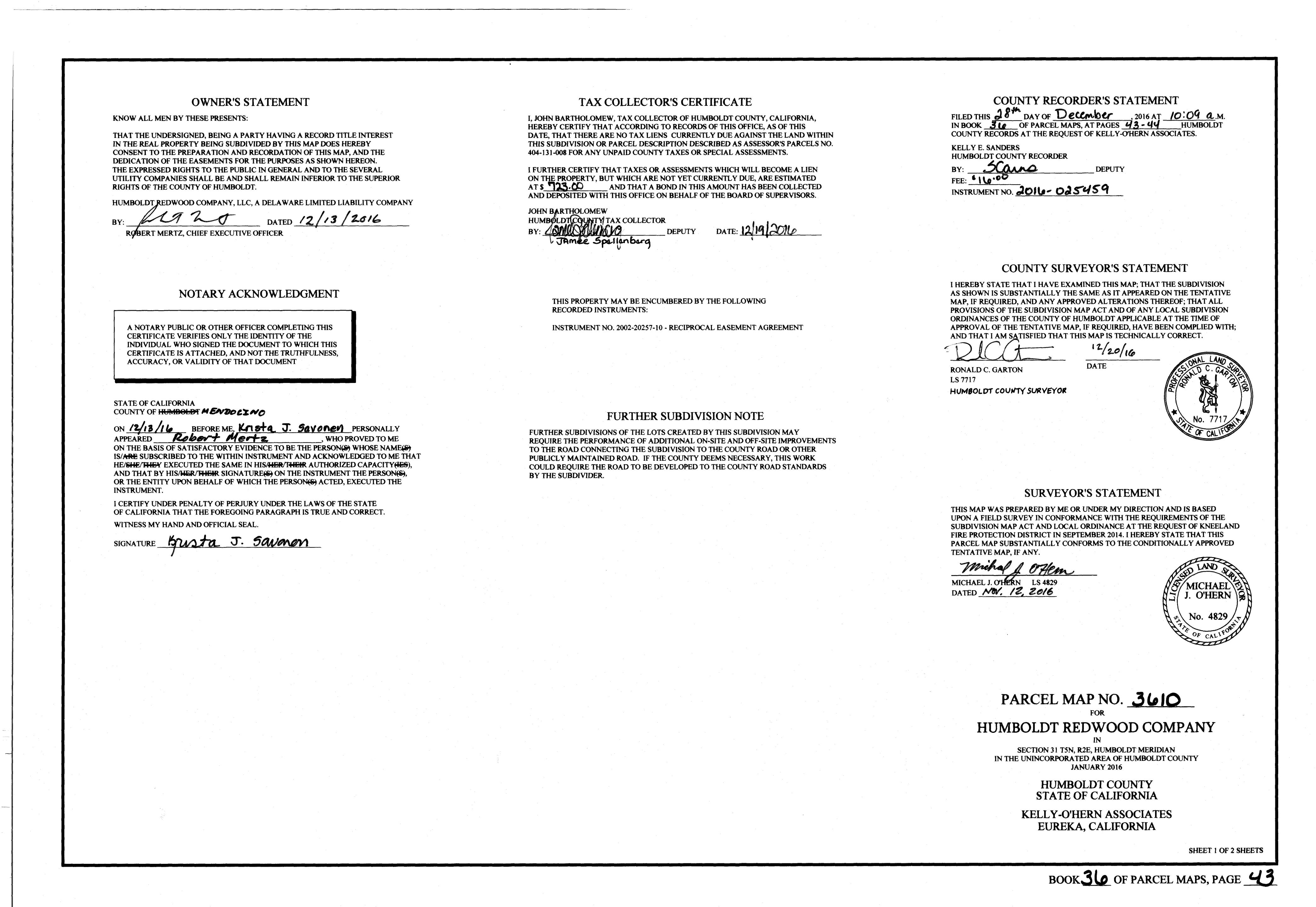 Book 36 Page 43 of Map Type PM