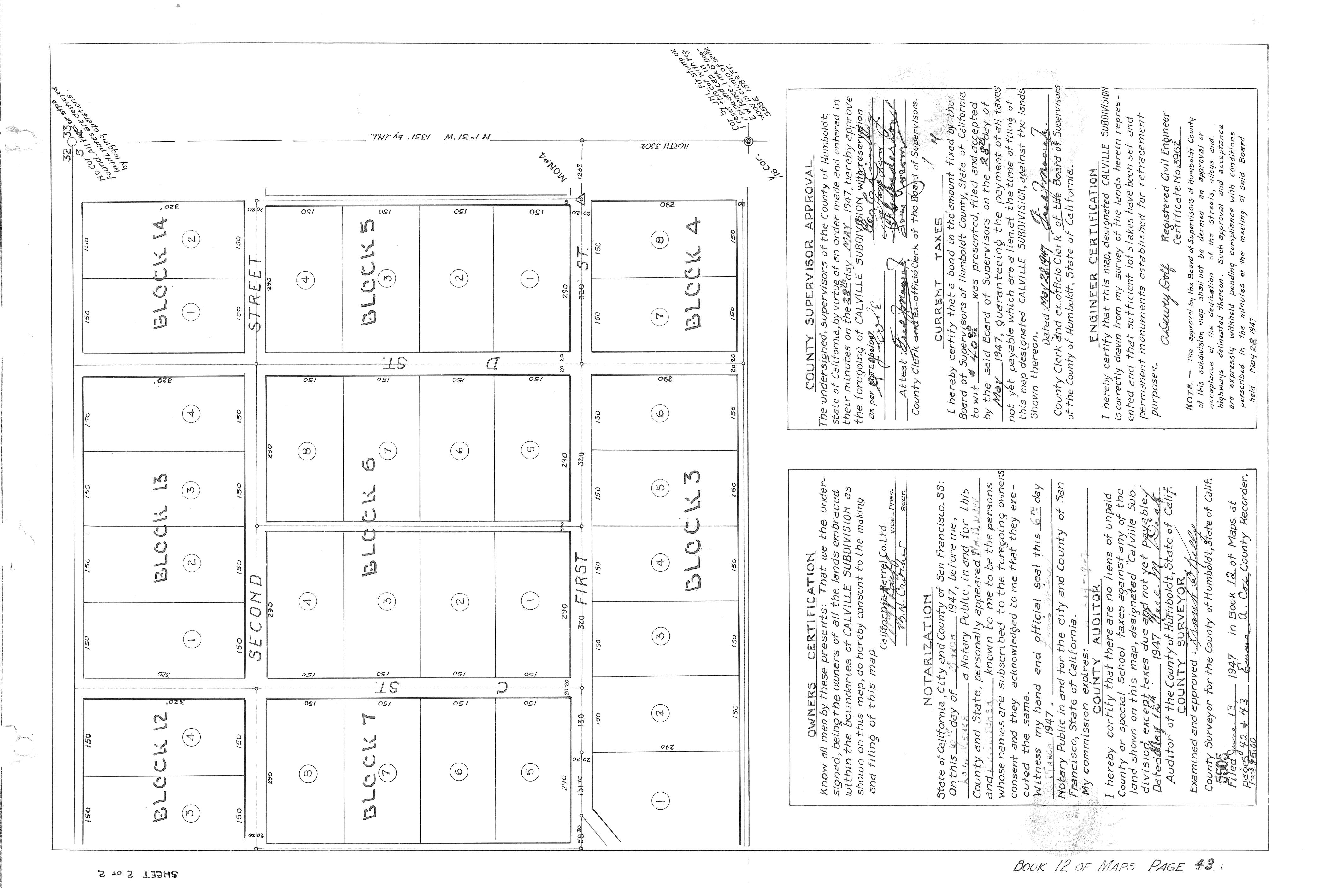 Book 12 Page 43 of Map Type RM