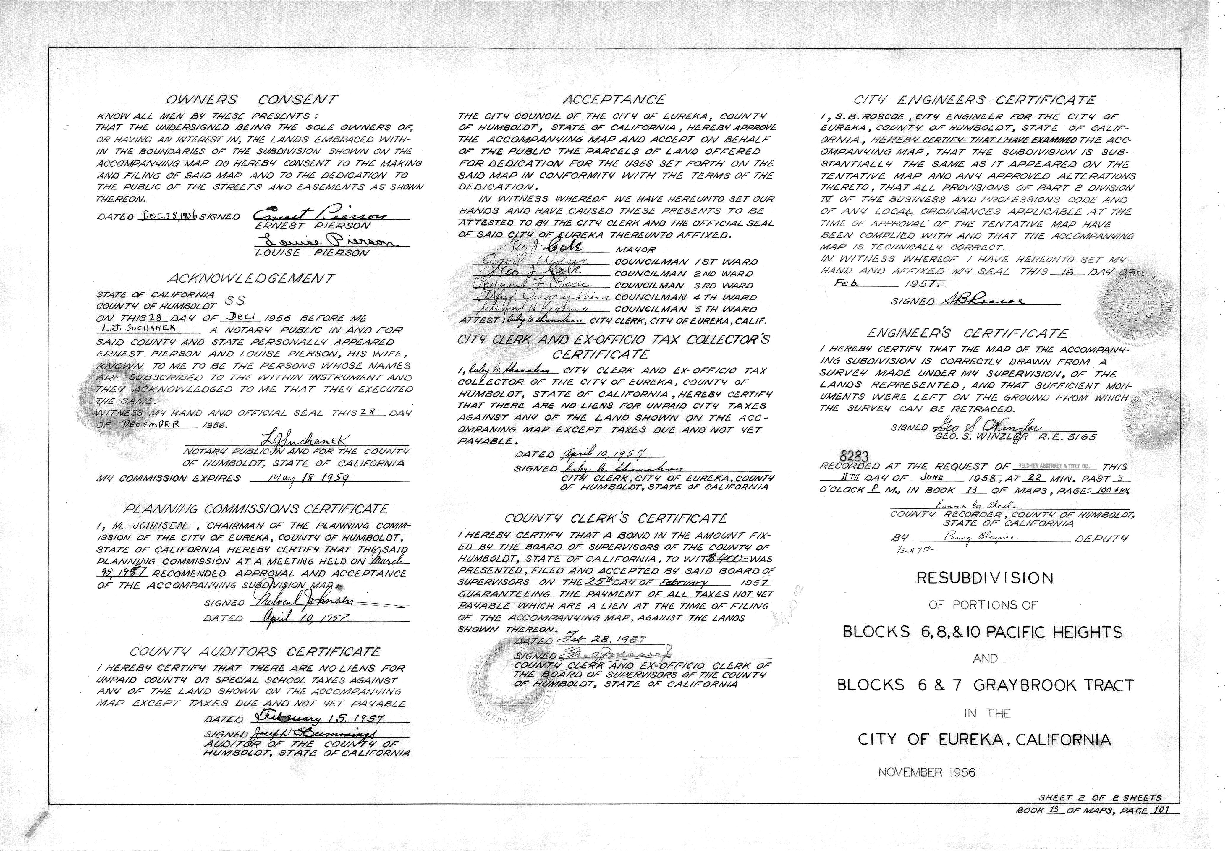 Book 13 Page 101 of Map Type RM