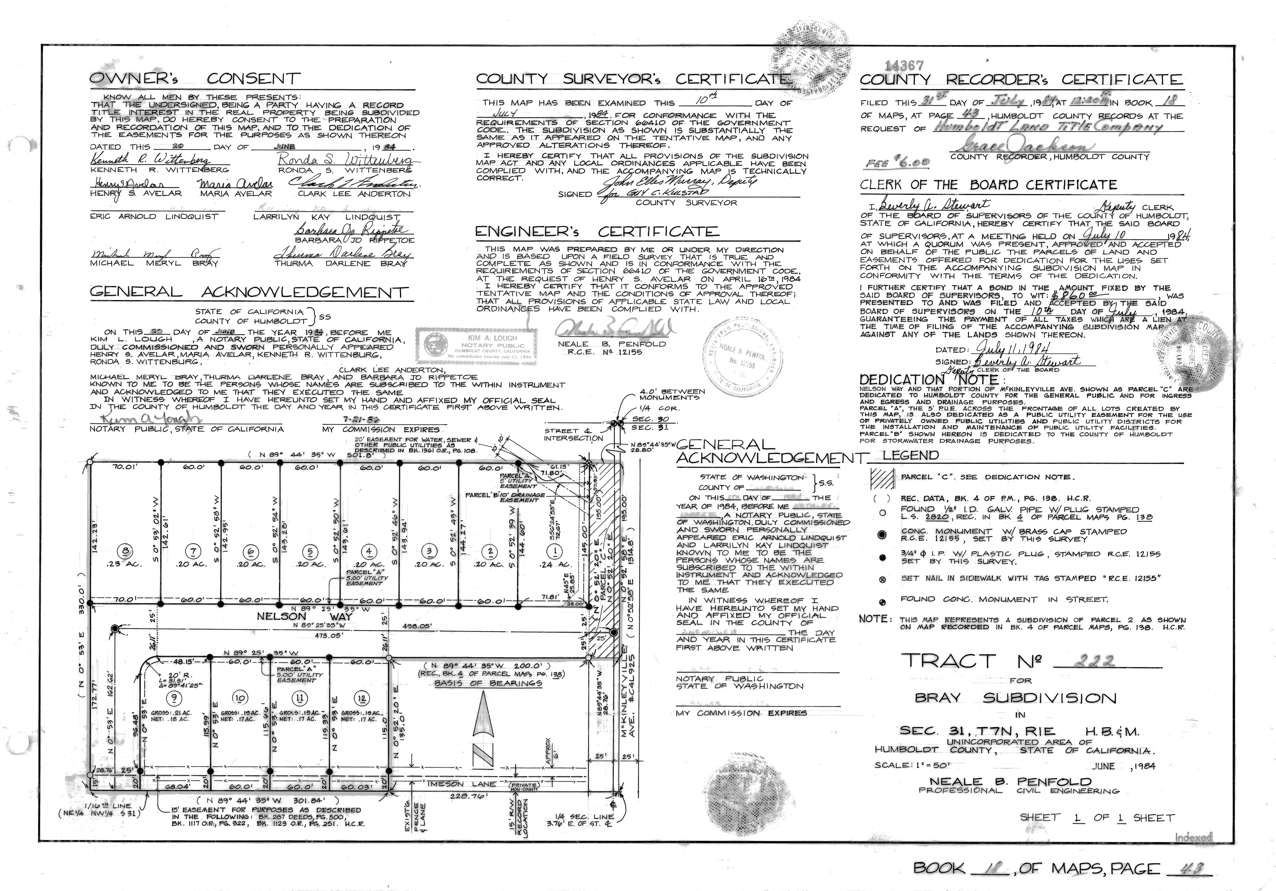 Book 18 Page 43 of Map Type RM