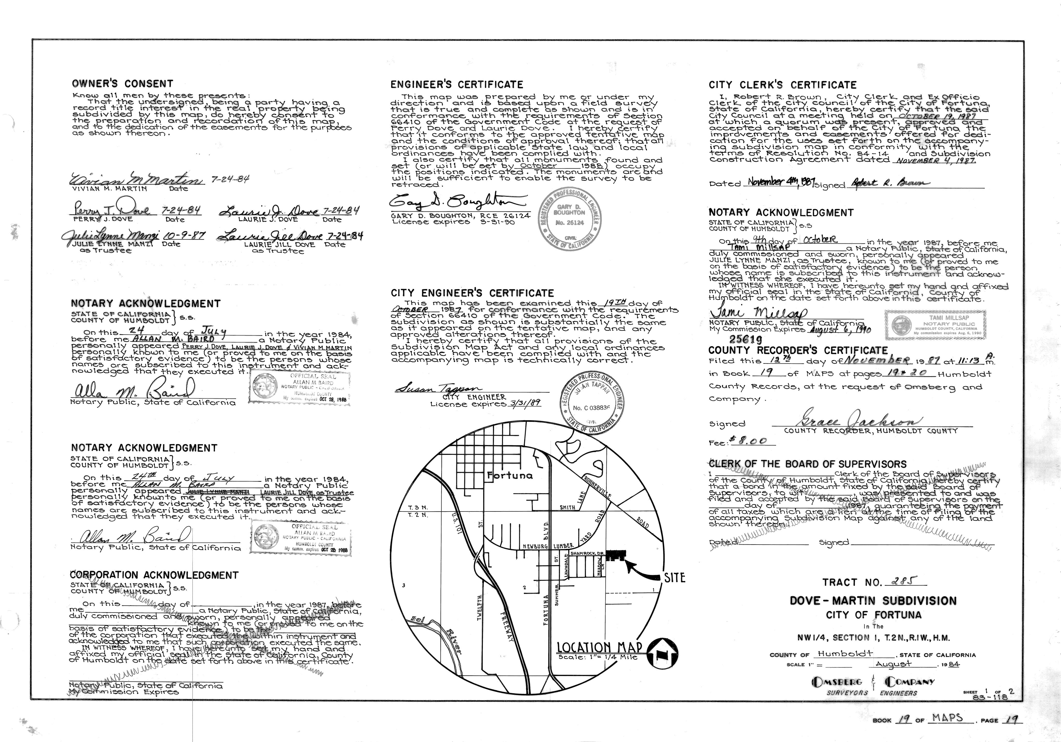 Book 19 Page 19 of Map Type RM