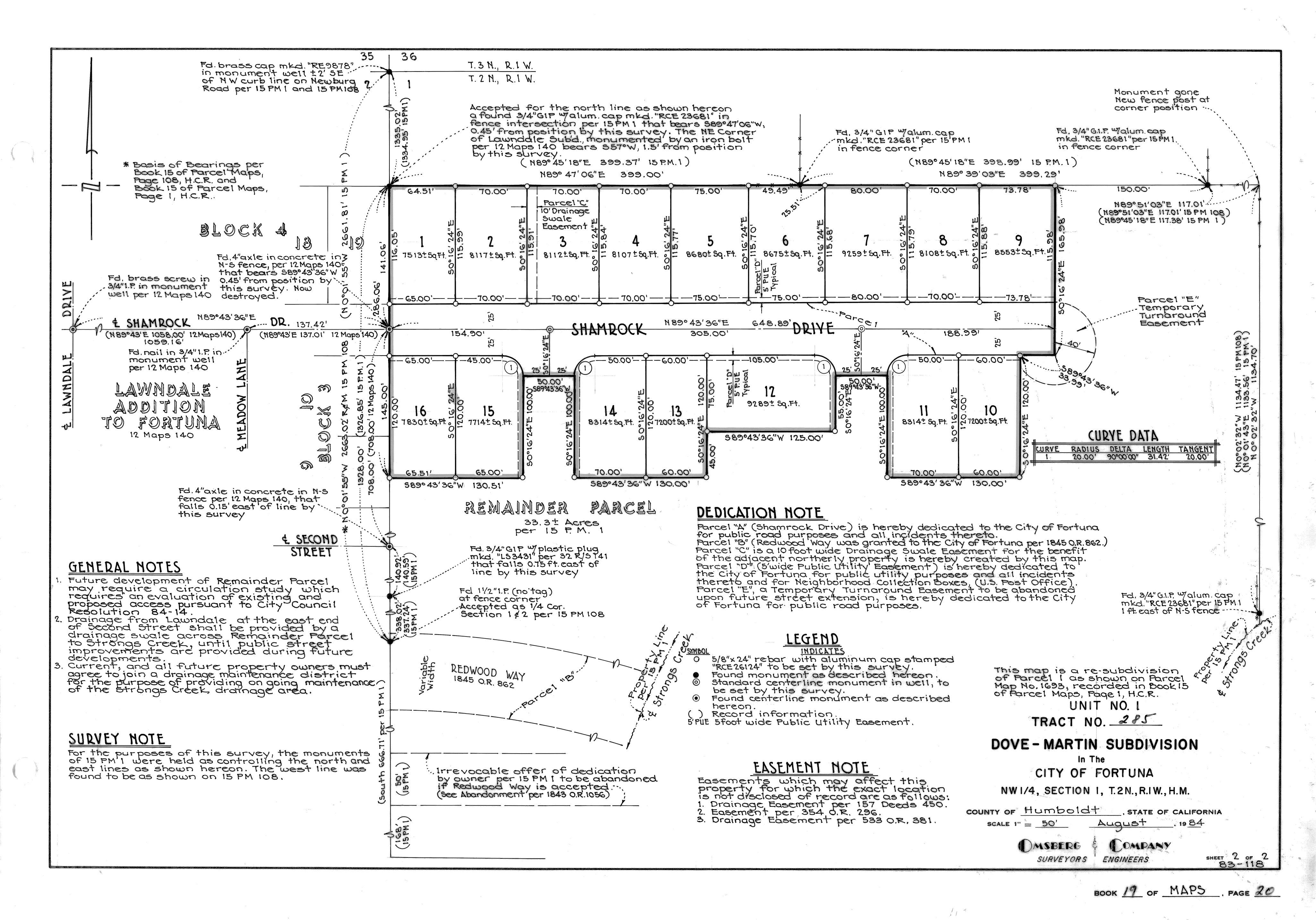 Book 19 Page 20 of Map Type RM