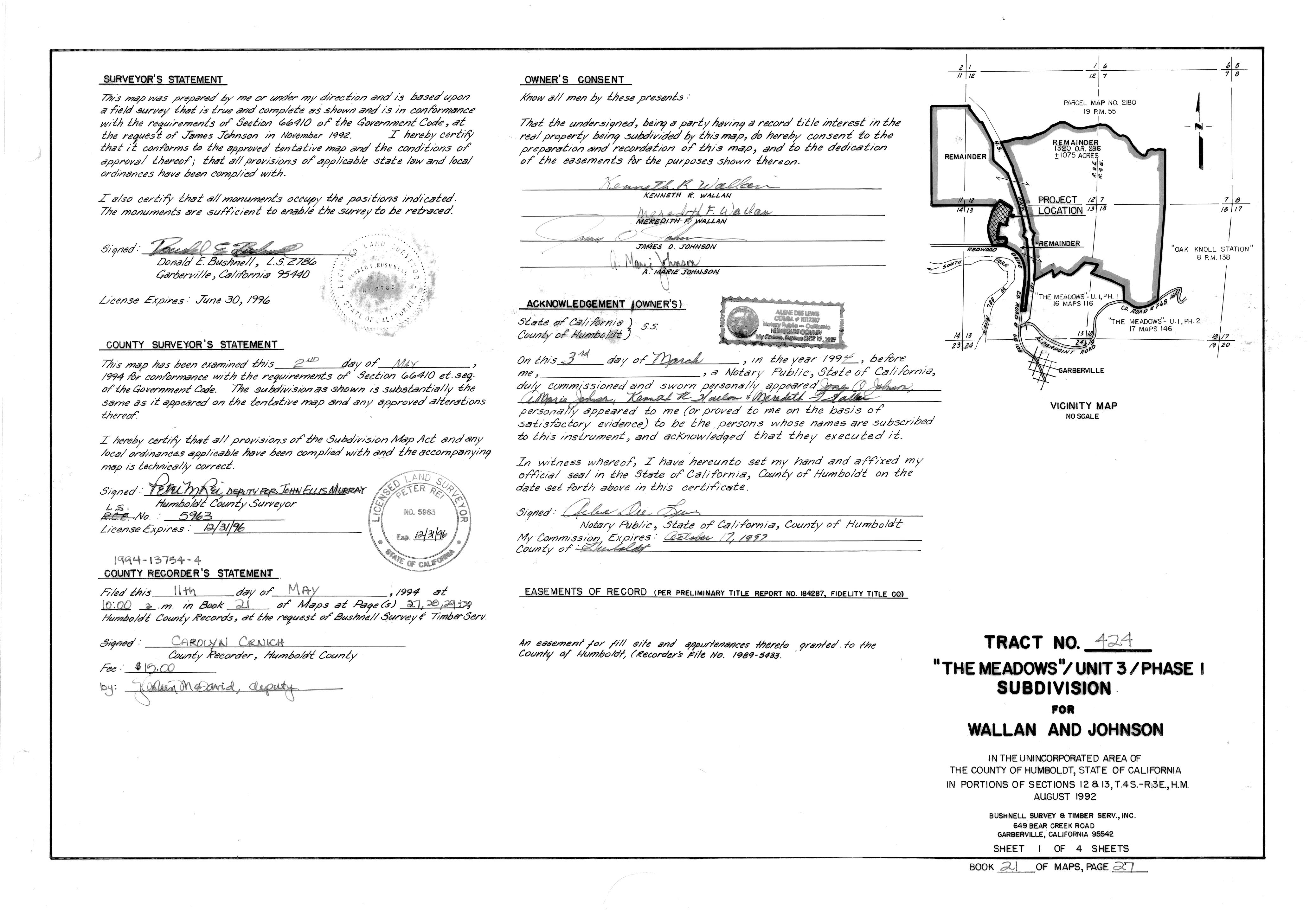 Book 21 Page 27 of Map Type RM