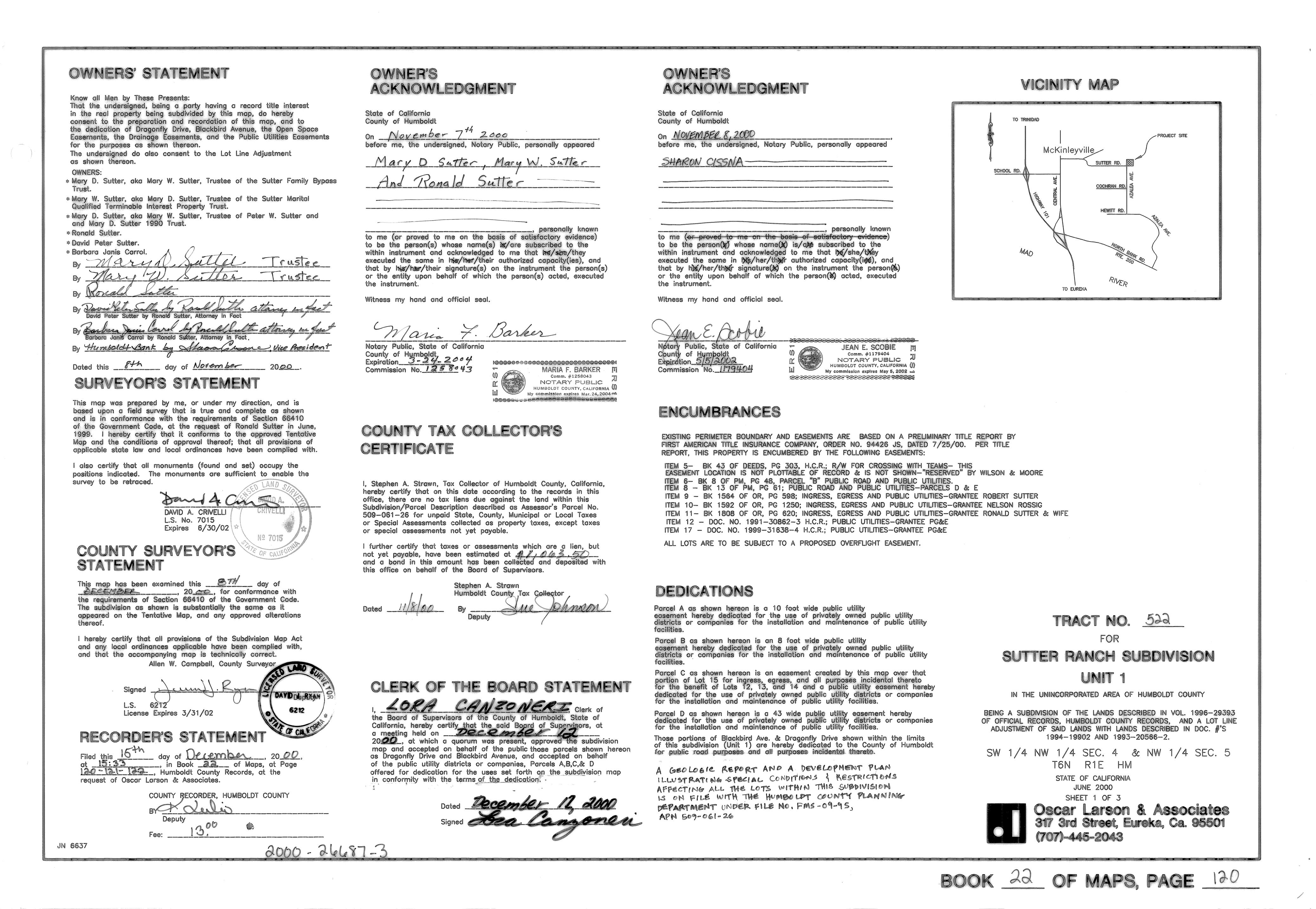 Book 22 Page 120 of Map Type RM