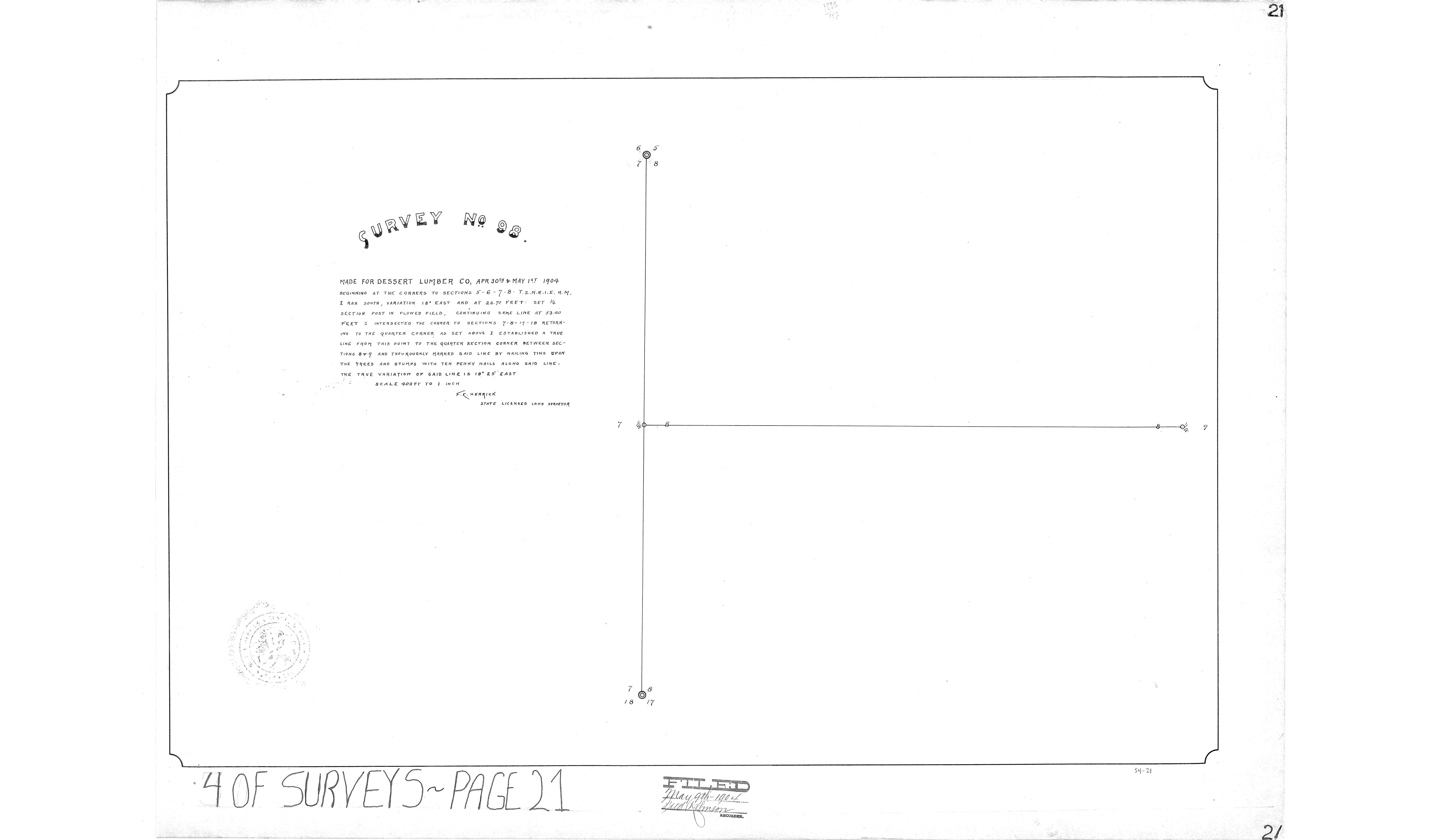 Book 4 Page 21 of Map Type RS