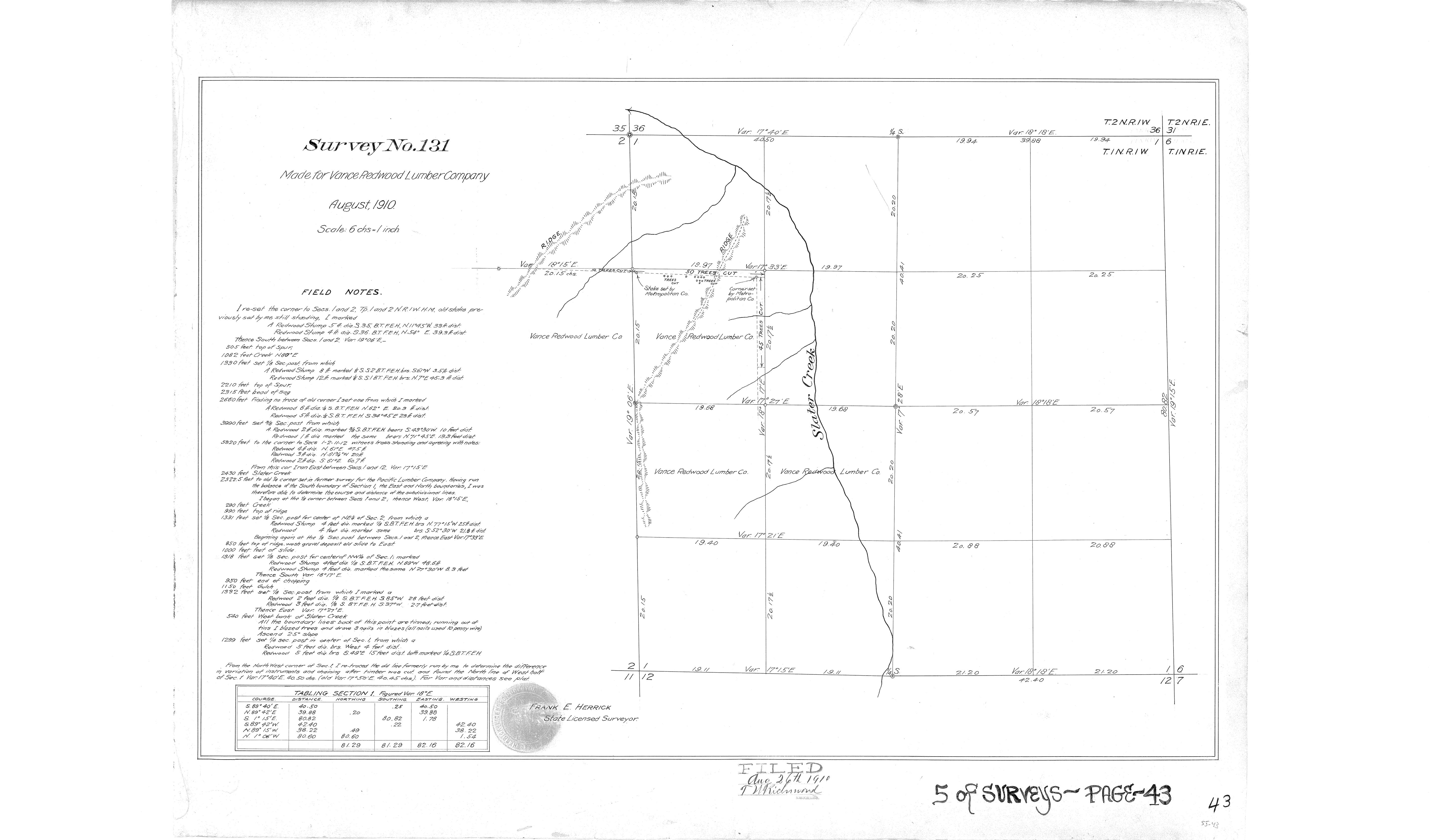 Book 5 Page 43 of Map Type RS