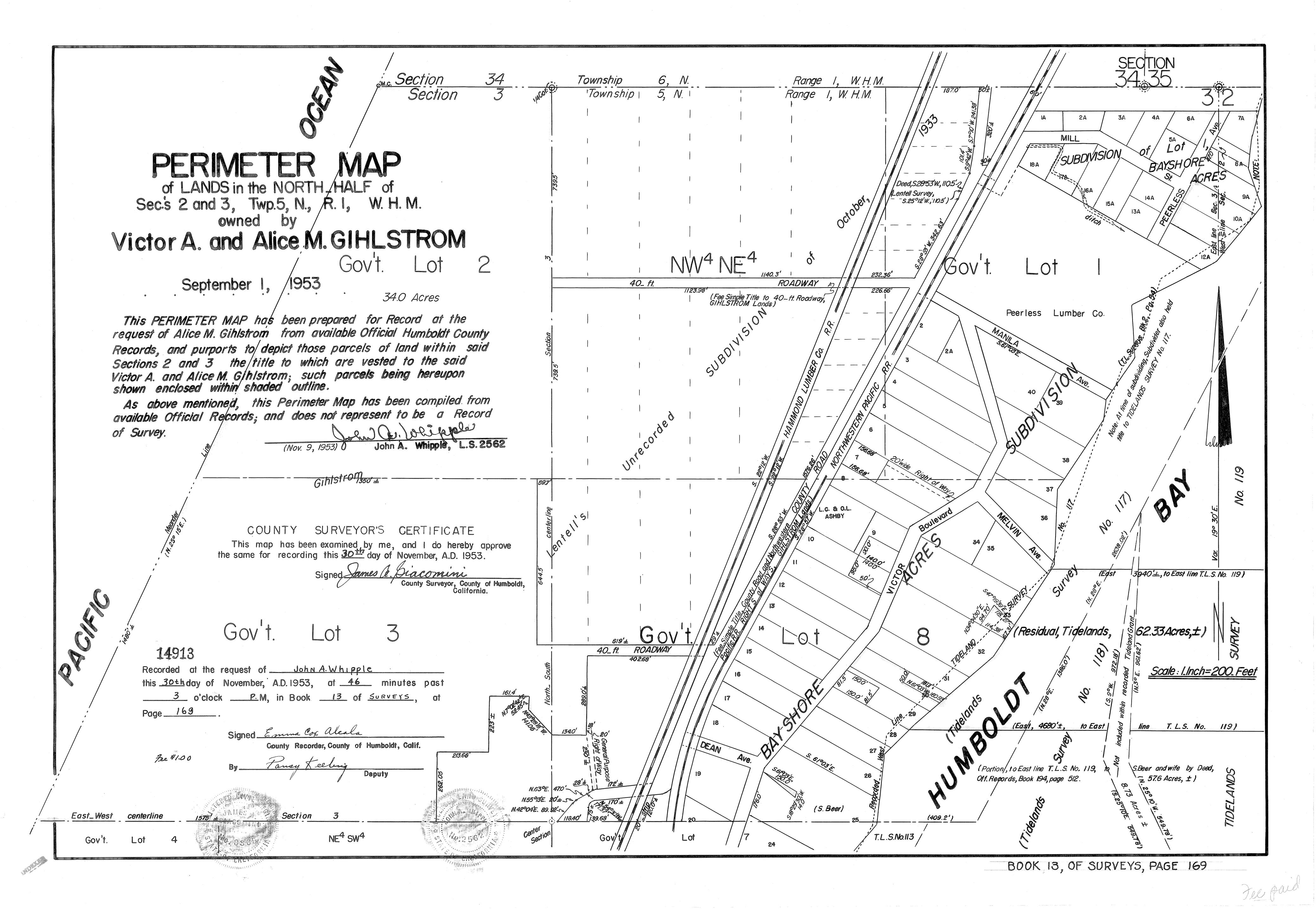 Book 13 Page 169 of Map Type RS