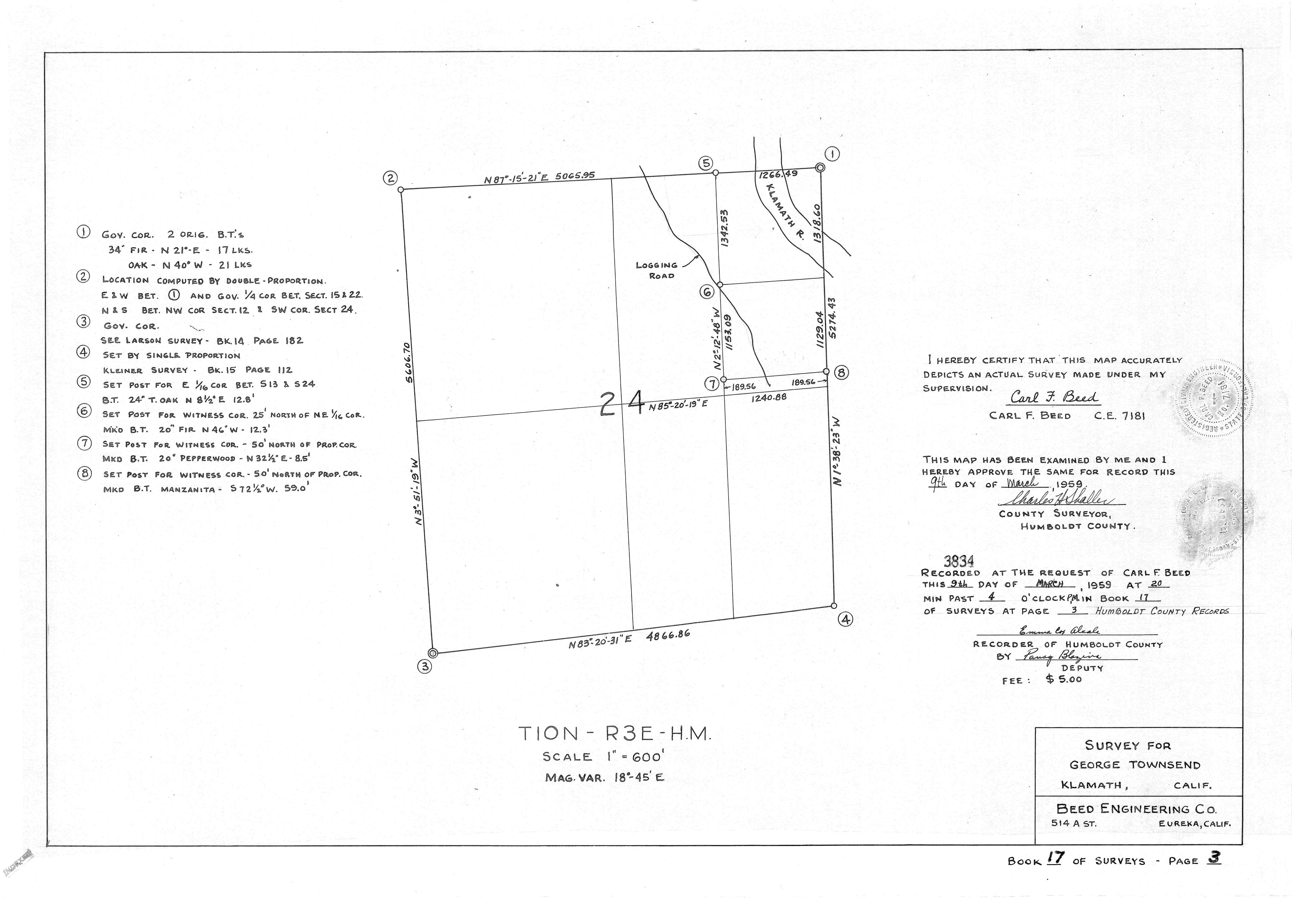Book 17 Page 3 of Map Type RS