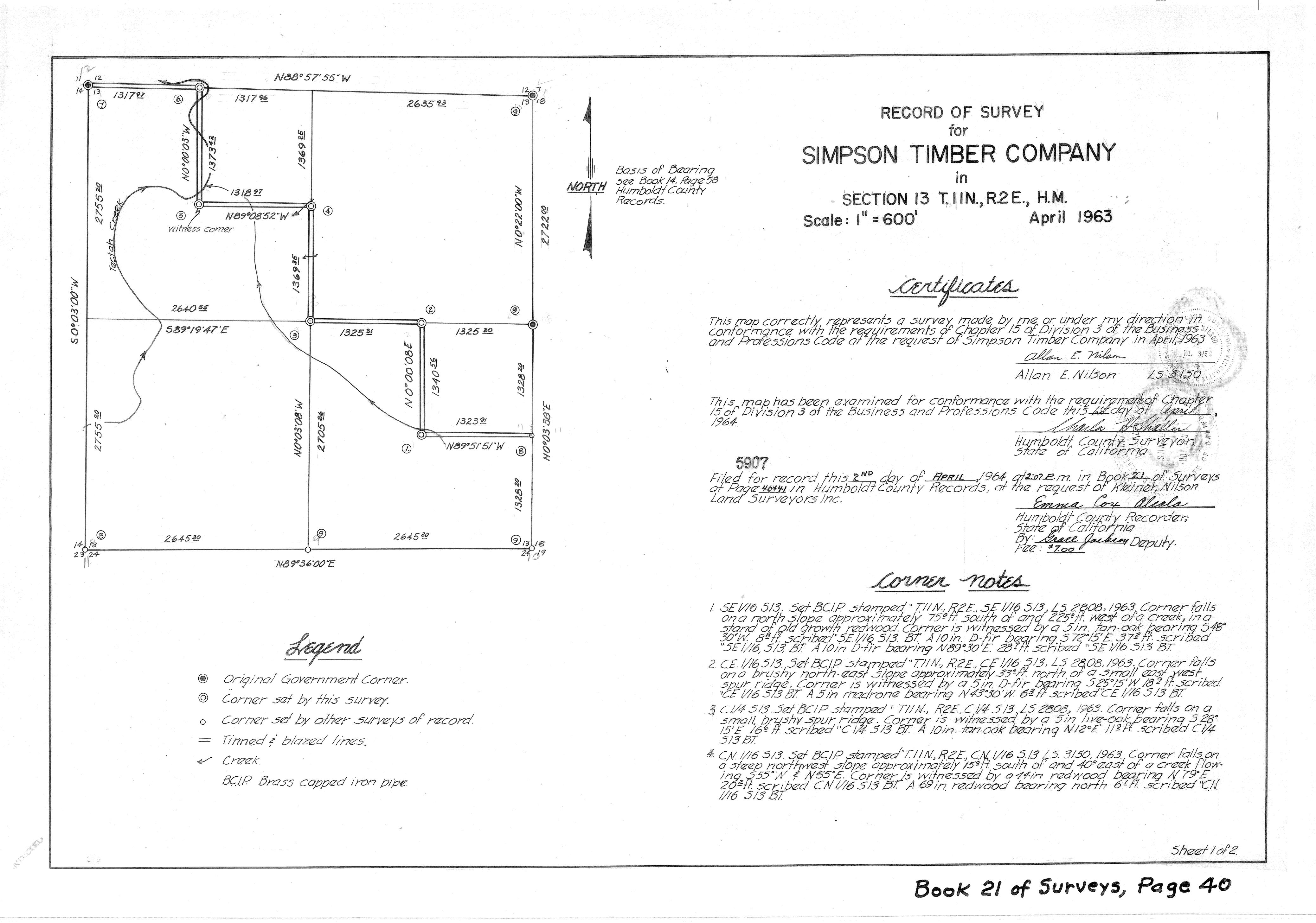 Book 21 Page 40 of Map Type RS