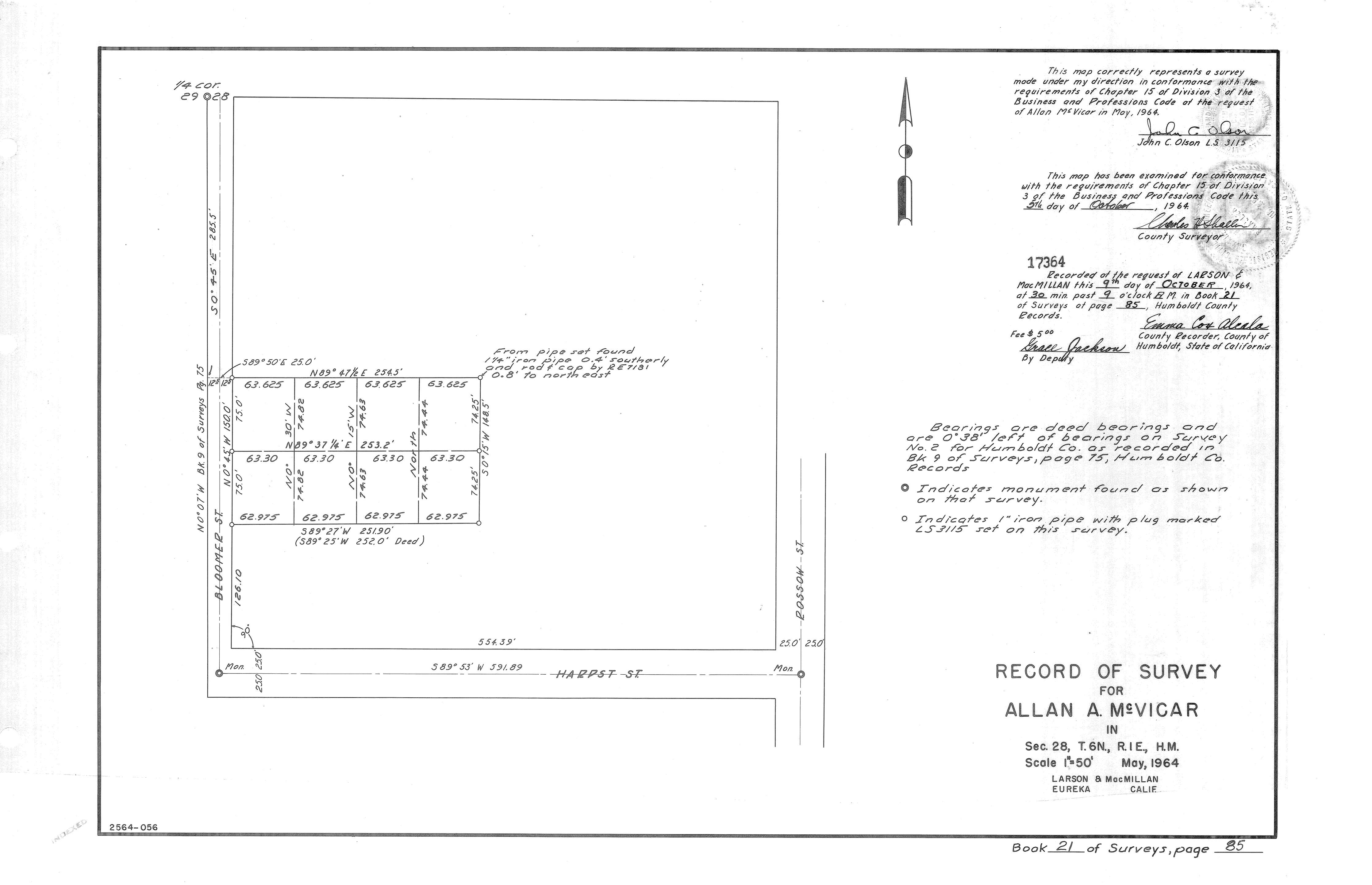 Book 21 Page 85 of Map Type RS