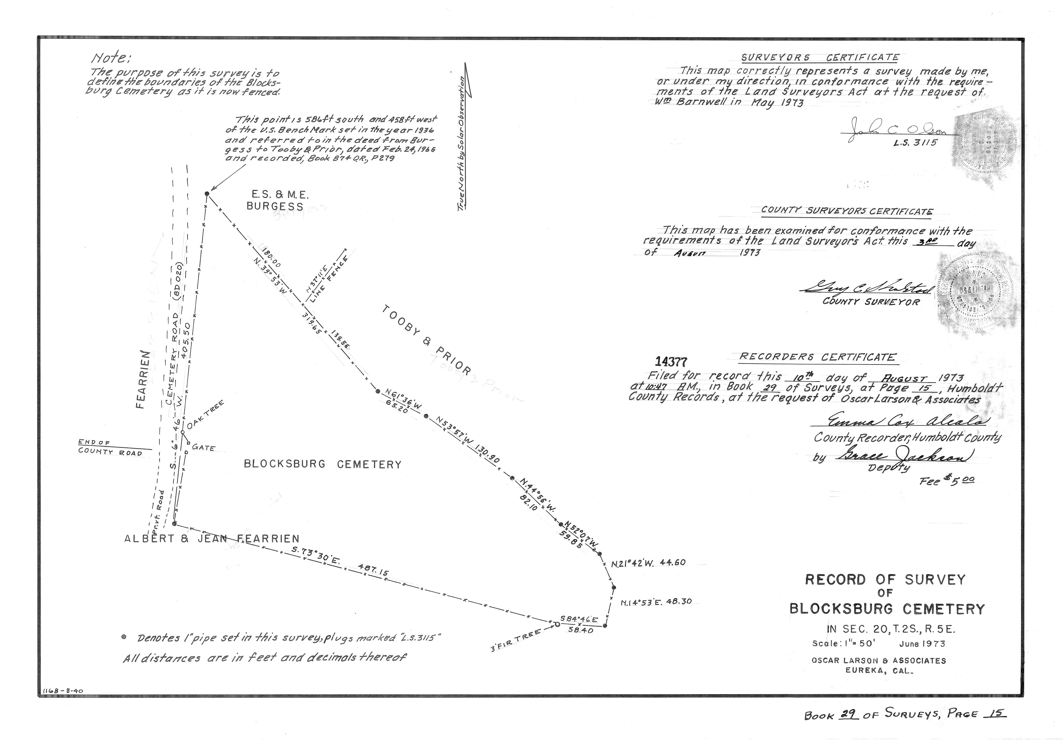 Book 29 Page 15 of Map Type RS