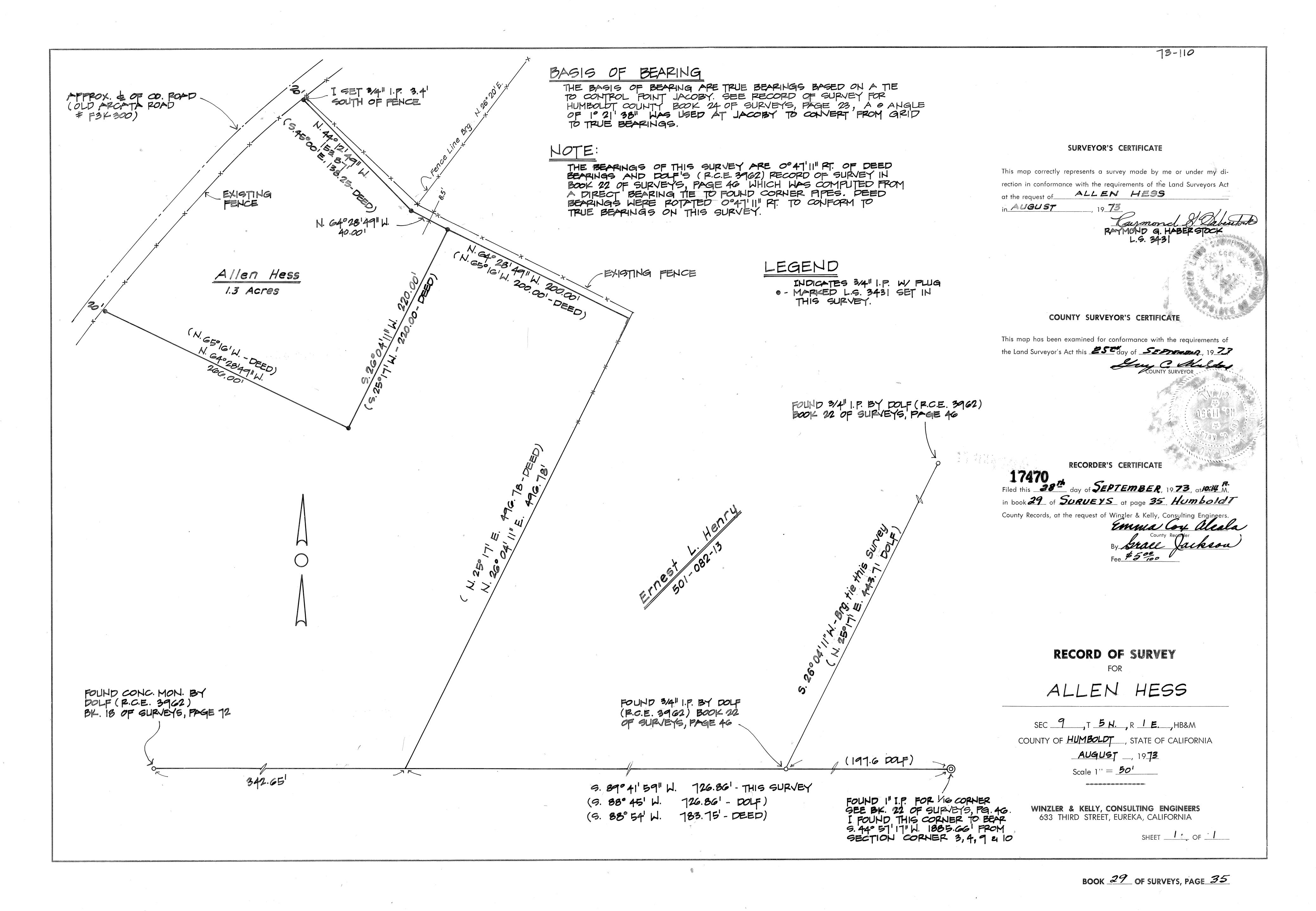 Book 29 Page 35 of Map Type RS